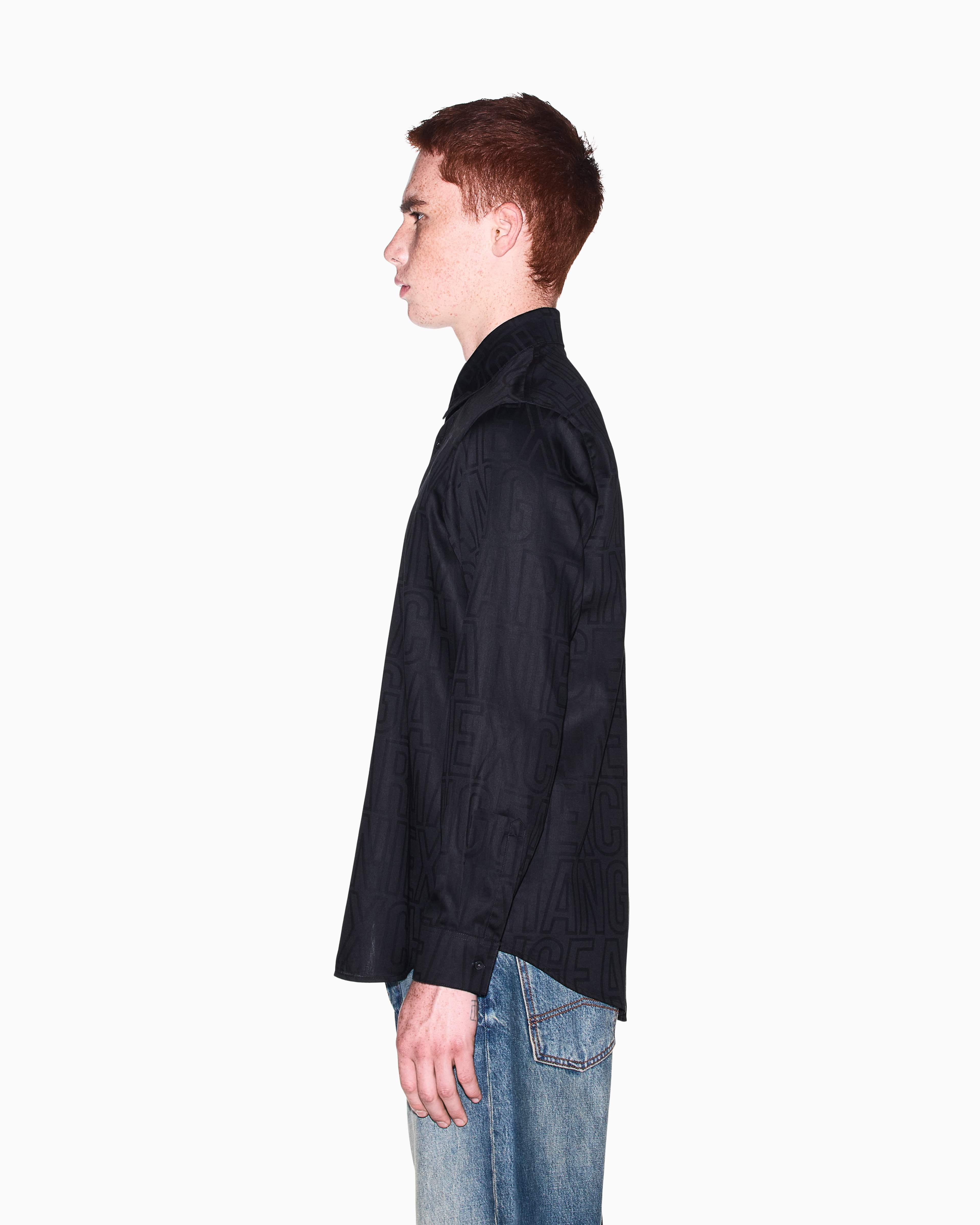 Men's Black Logomania Jacquard Shirt