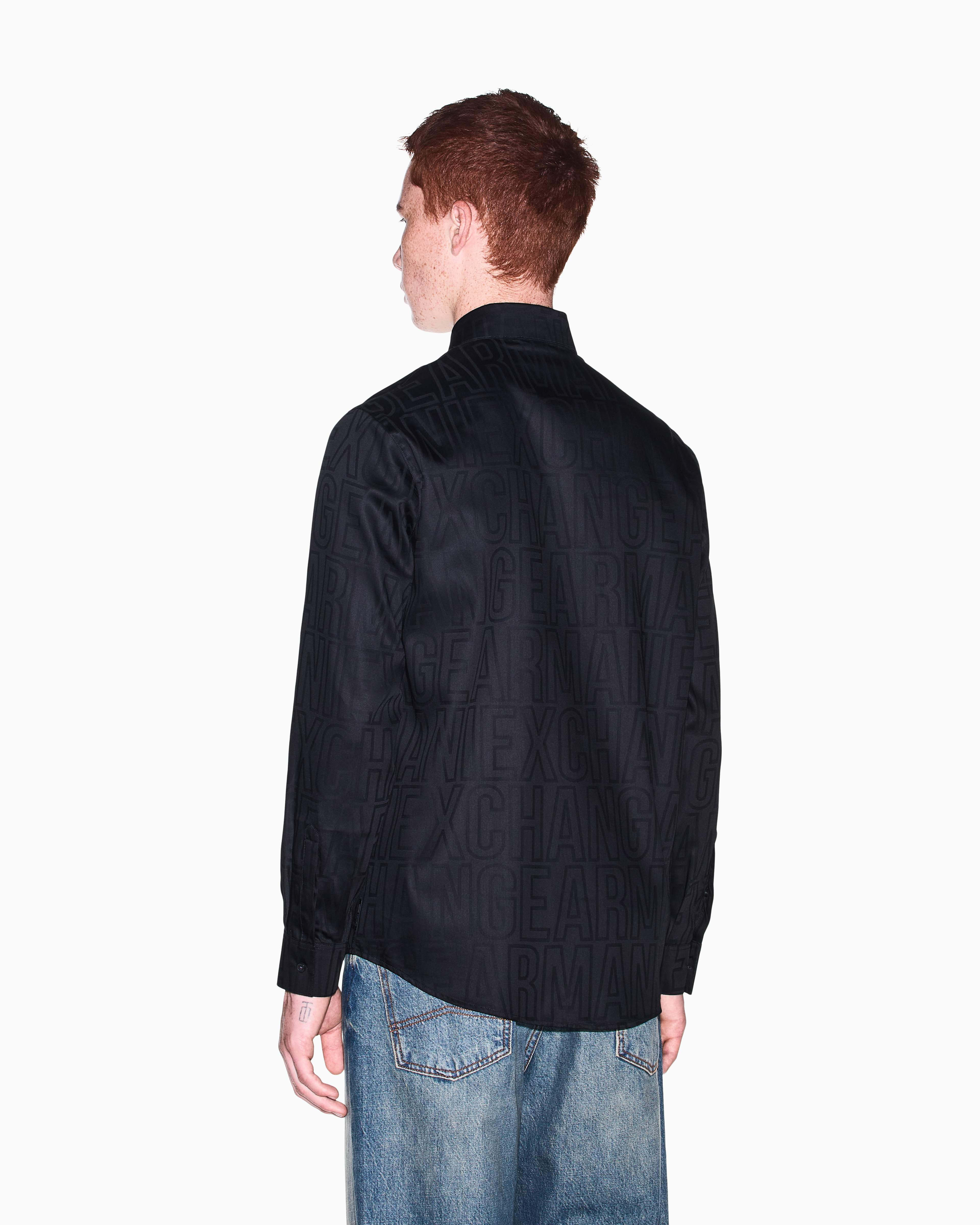 Men's Black Logomania Jacquard Shirt