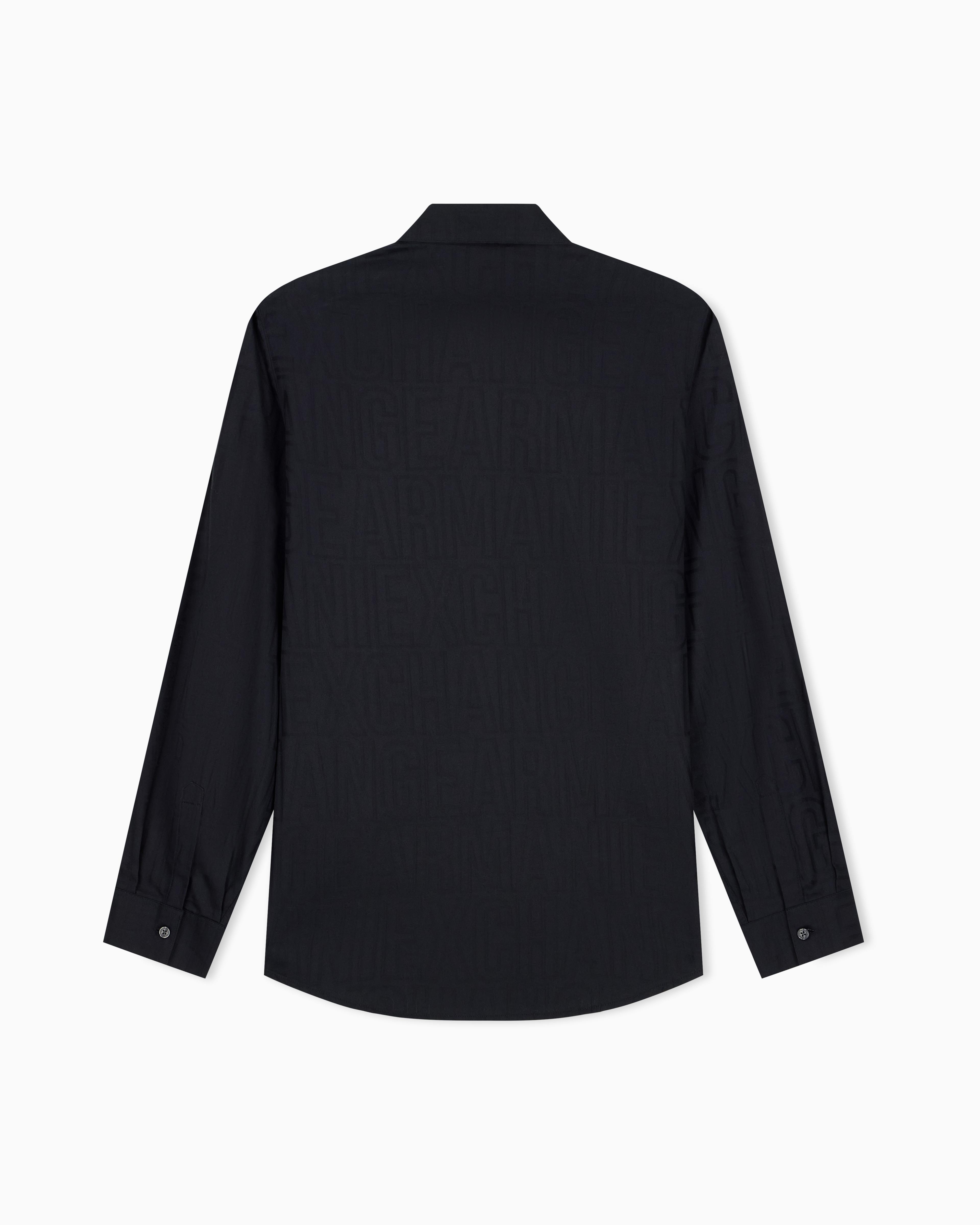 Men's Black Logomania Jacquard Shirt