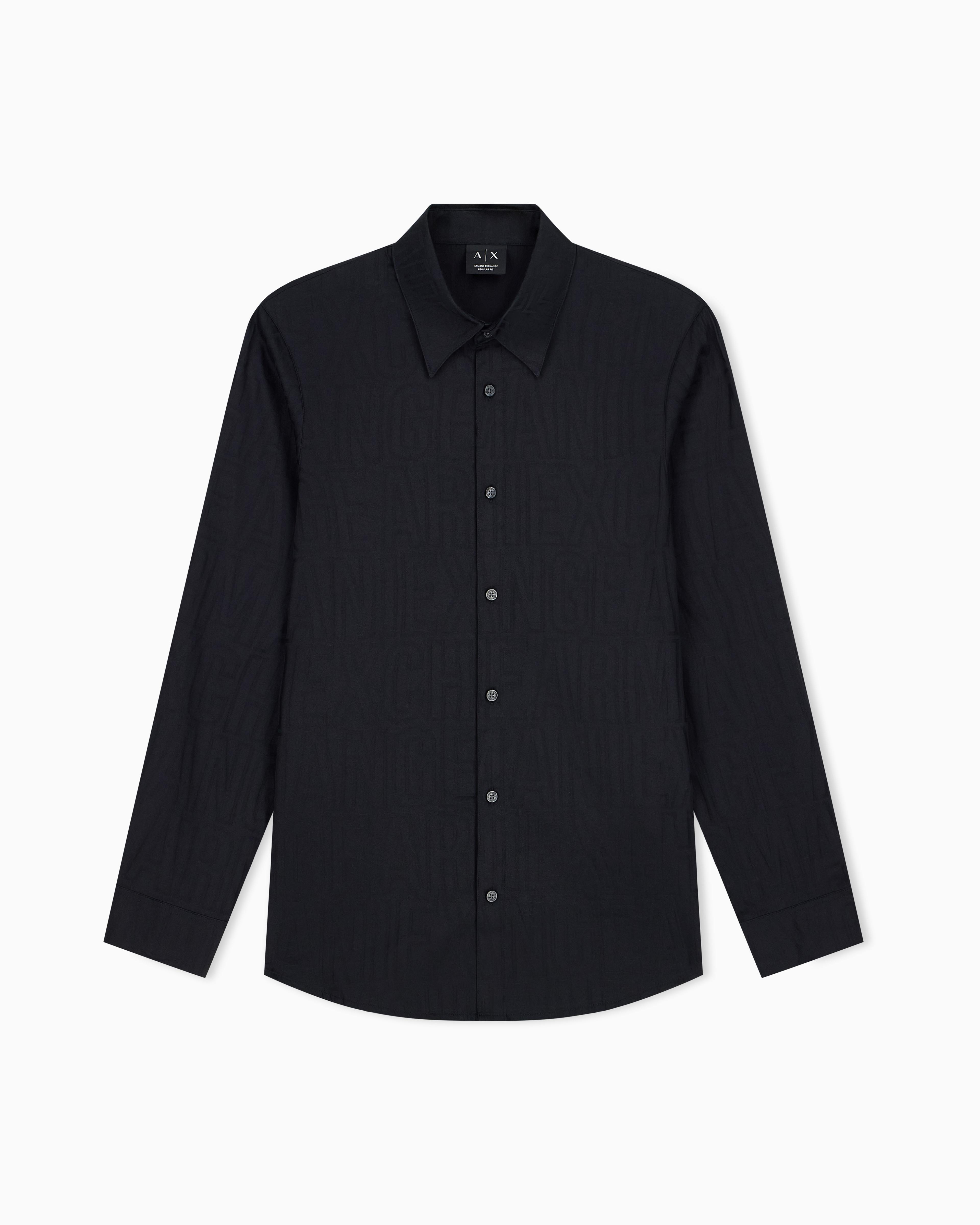 Men's Black Logomania Jacquard Shirt