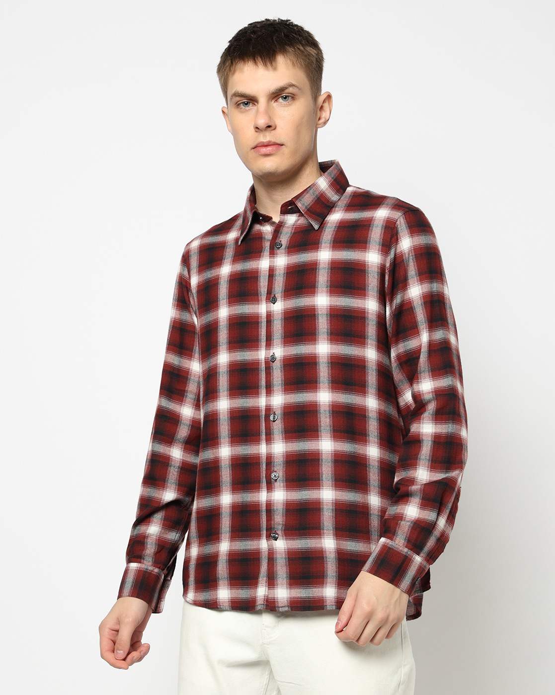 Men's Grey Crossover Blouse