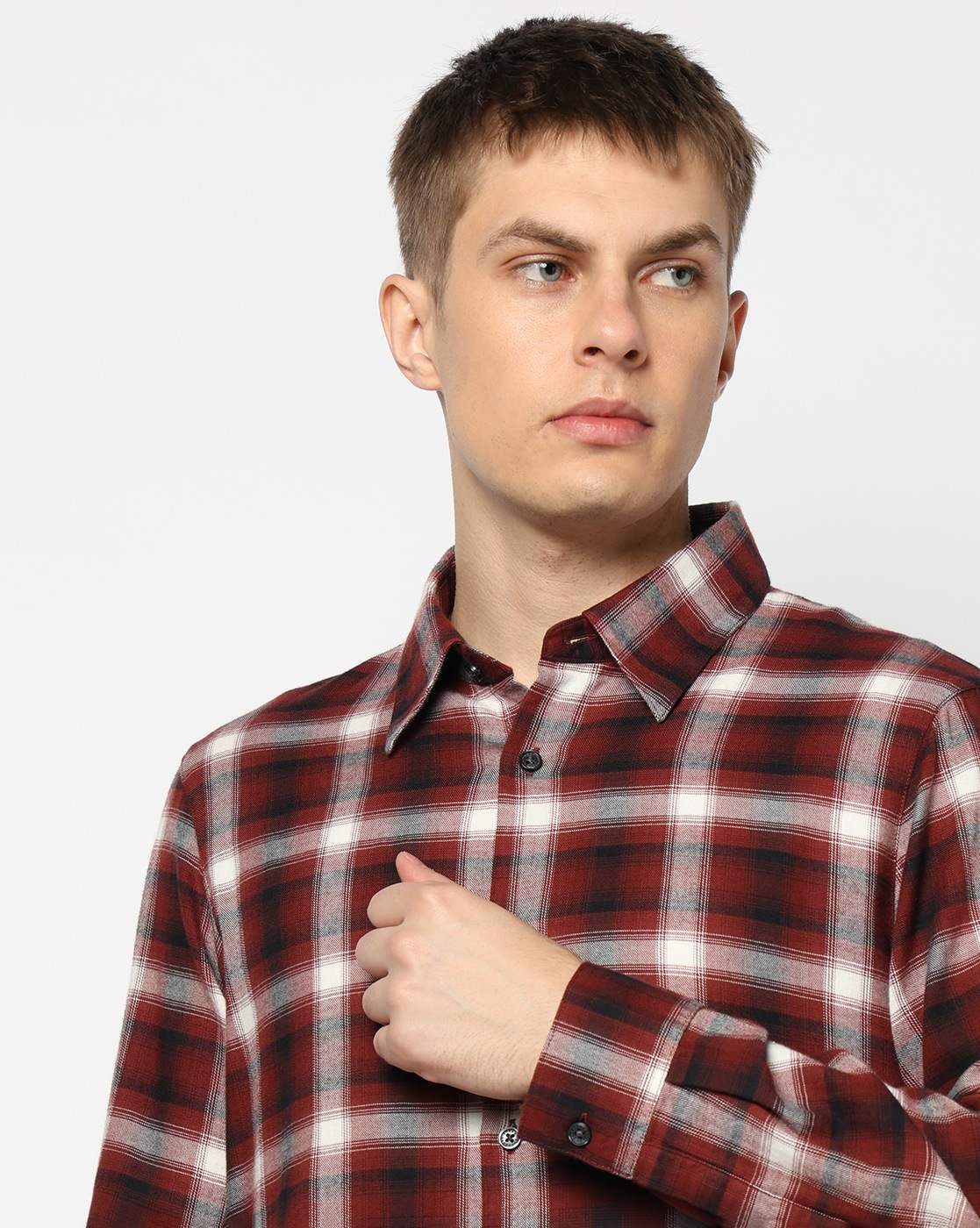 Men's Grey Crossover Blouse