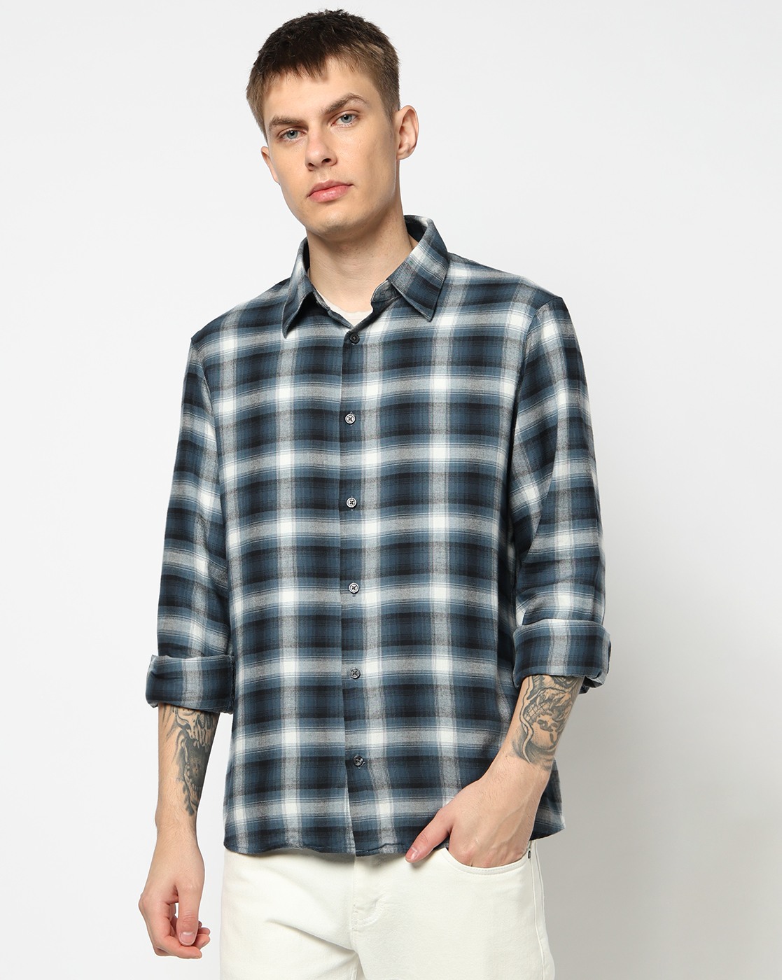 Men's Grey Crossover Blouse