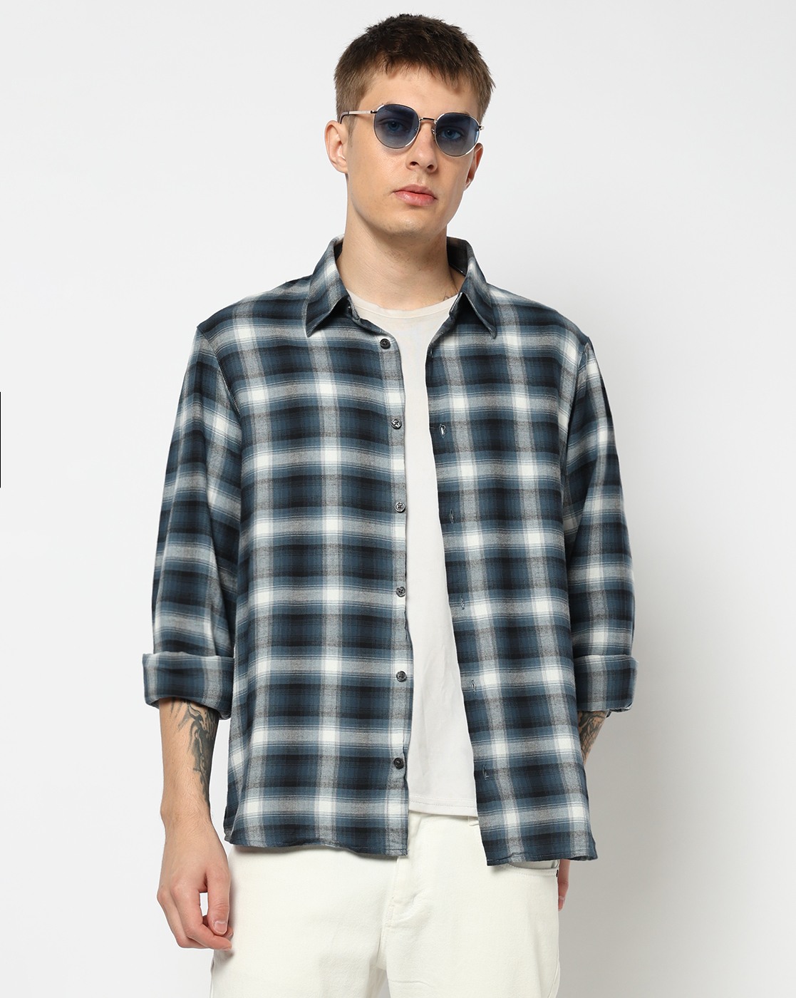 Men's Grey Crossover Blouse