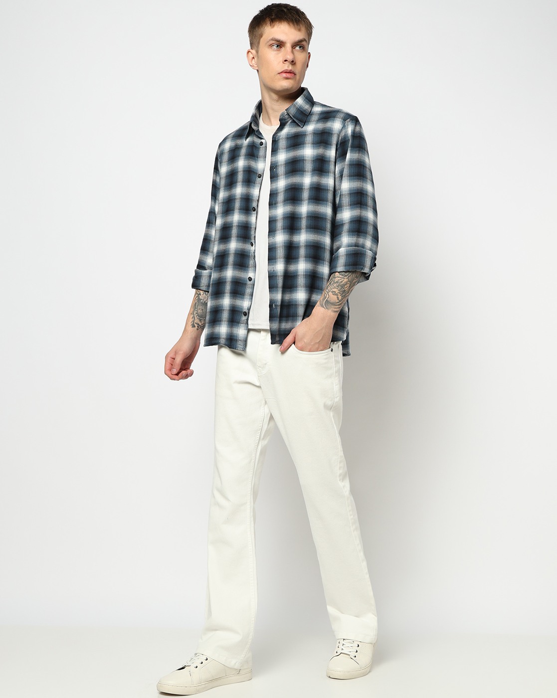 Men's Grey Crossover Blouse