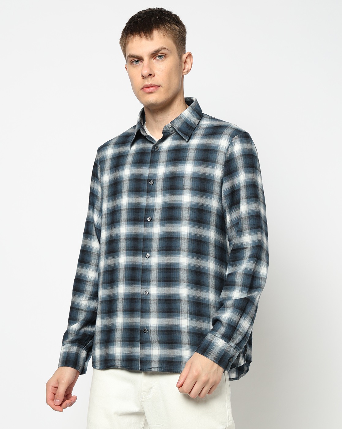 Men's Grey Crossover Blouse