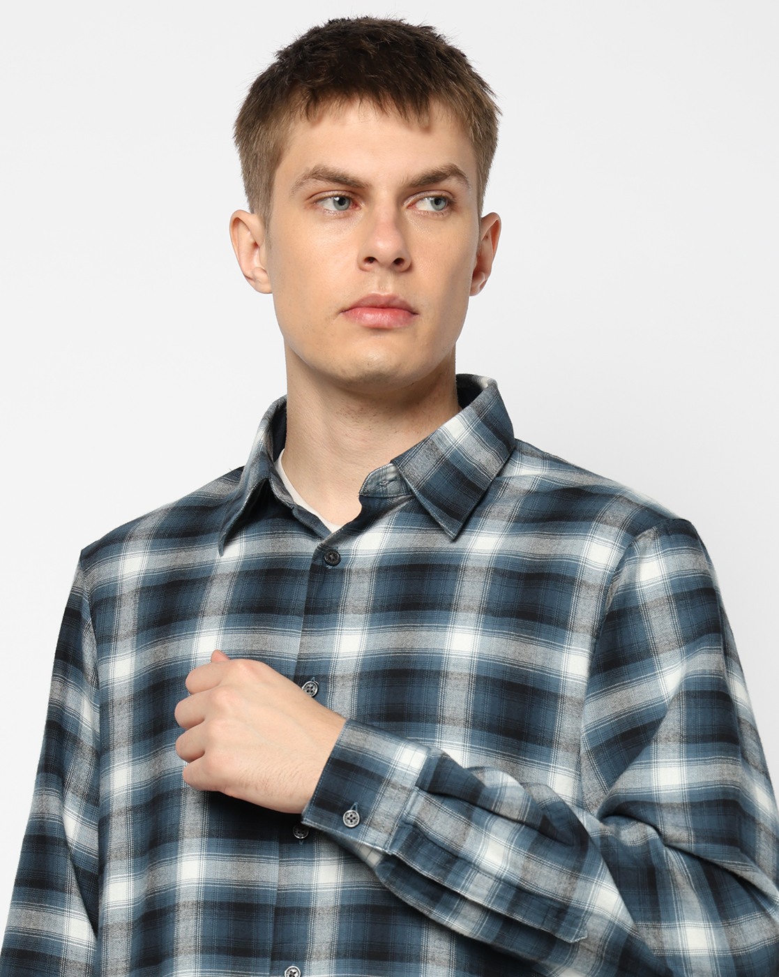 Men's Grey Crossover Blouse
