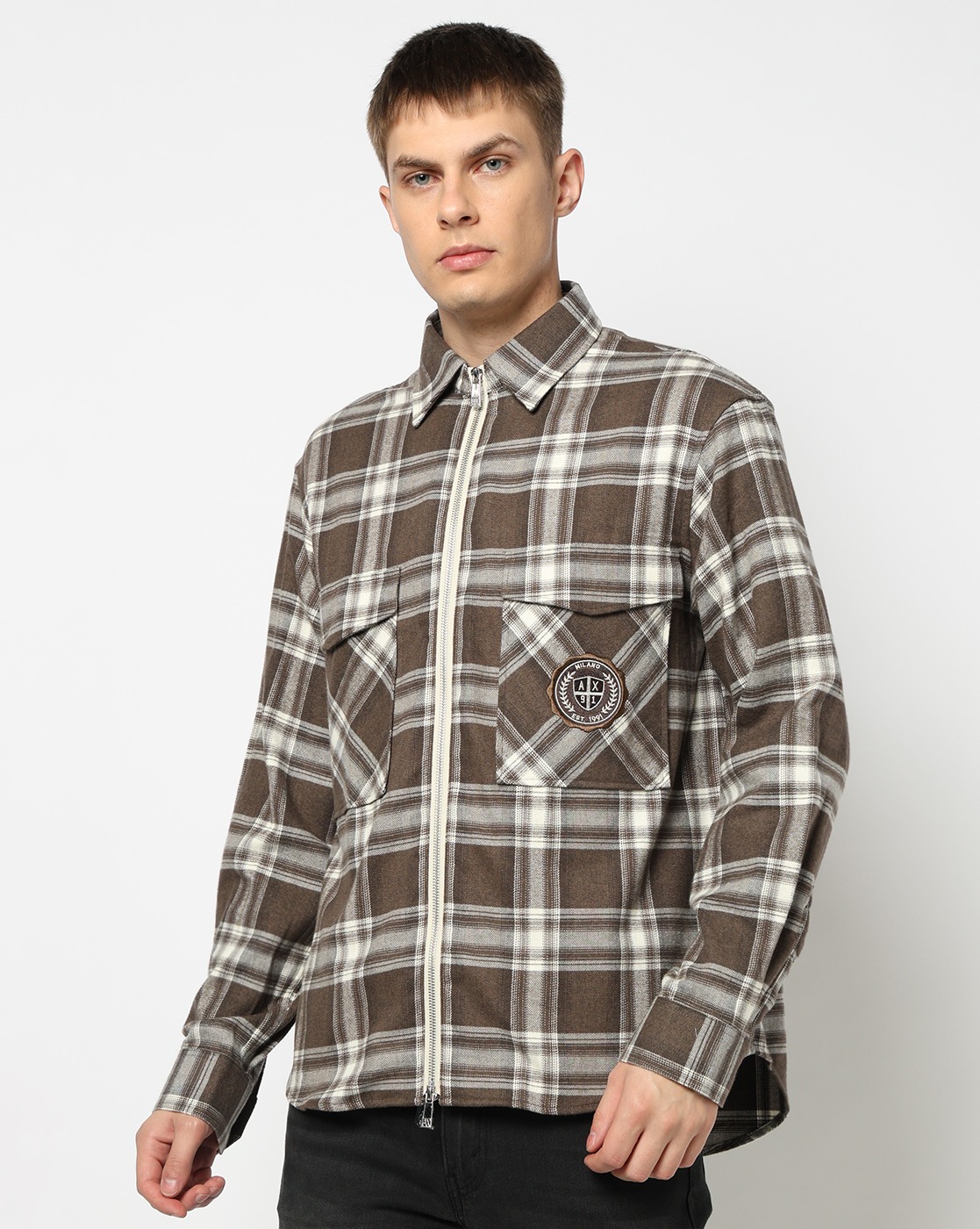Men's Grey Crossover Blouse