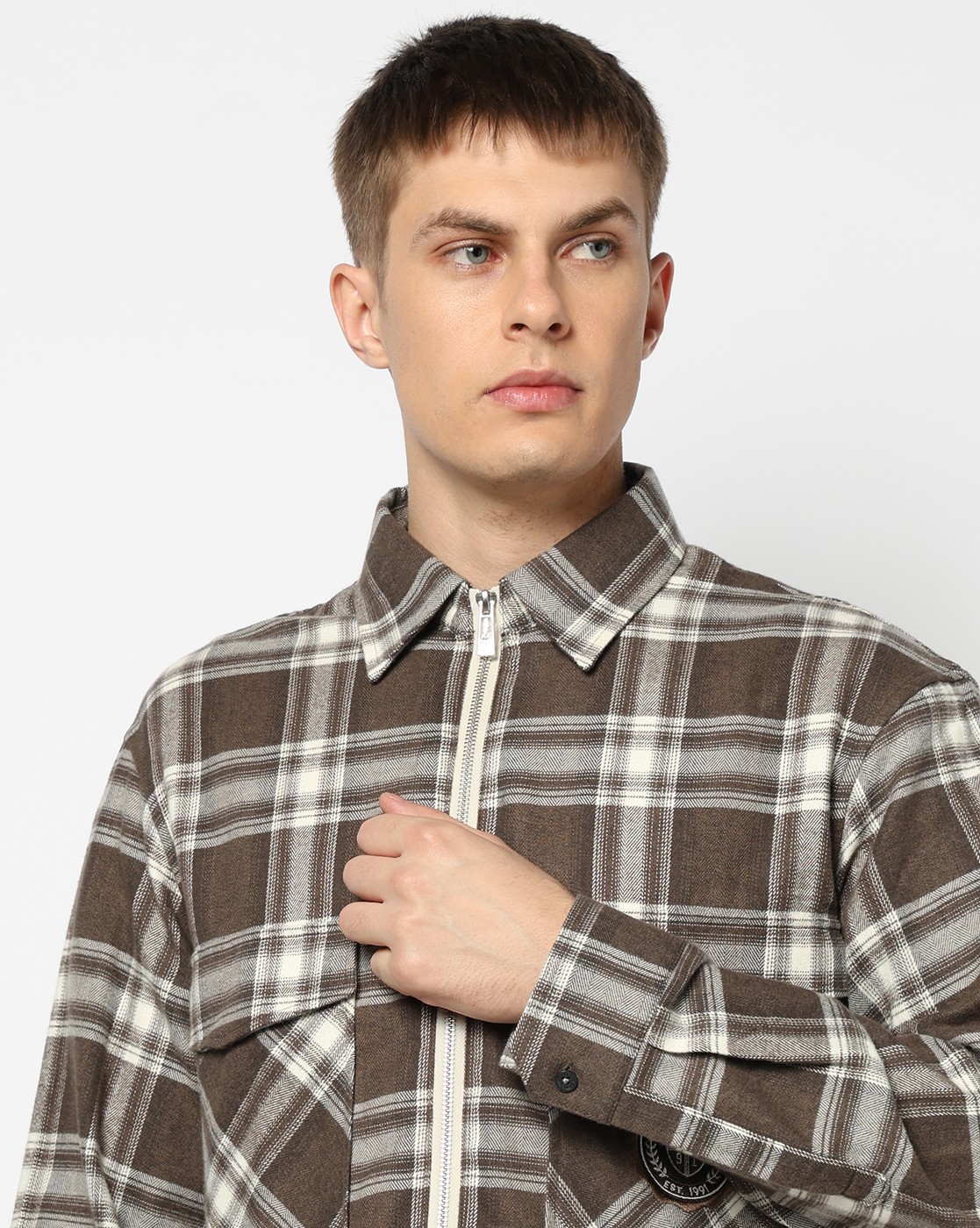Men's Grey Crossover Blouse