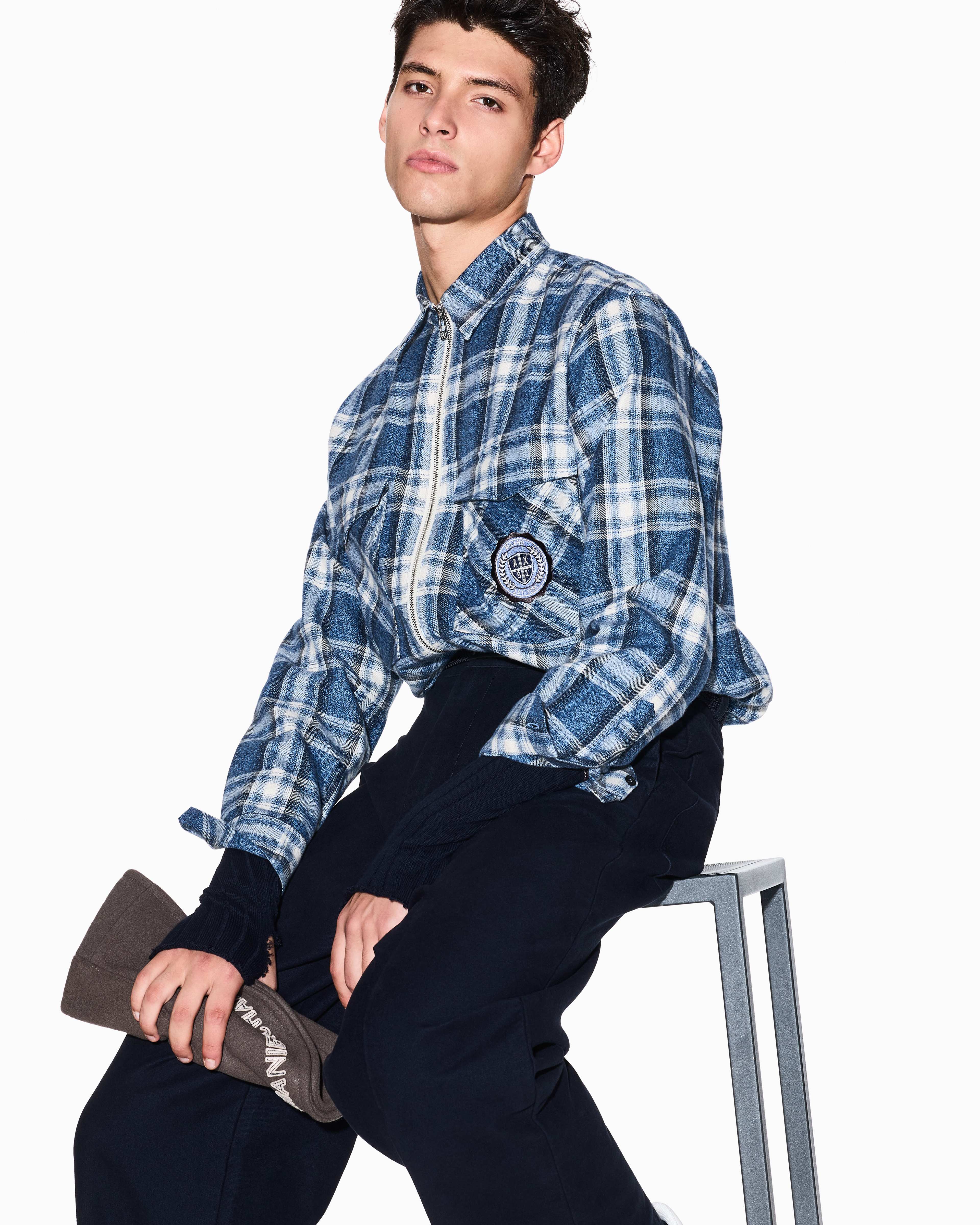 Men's Grey Crossover Blouse