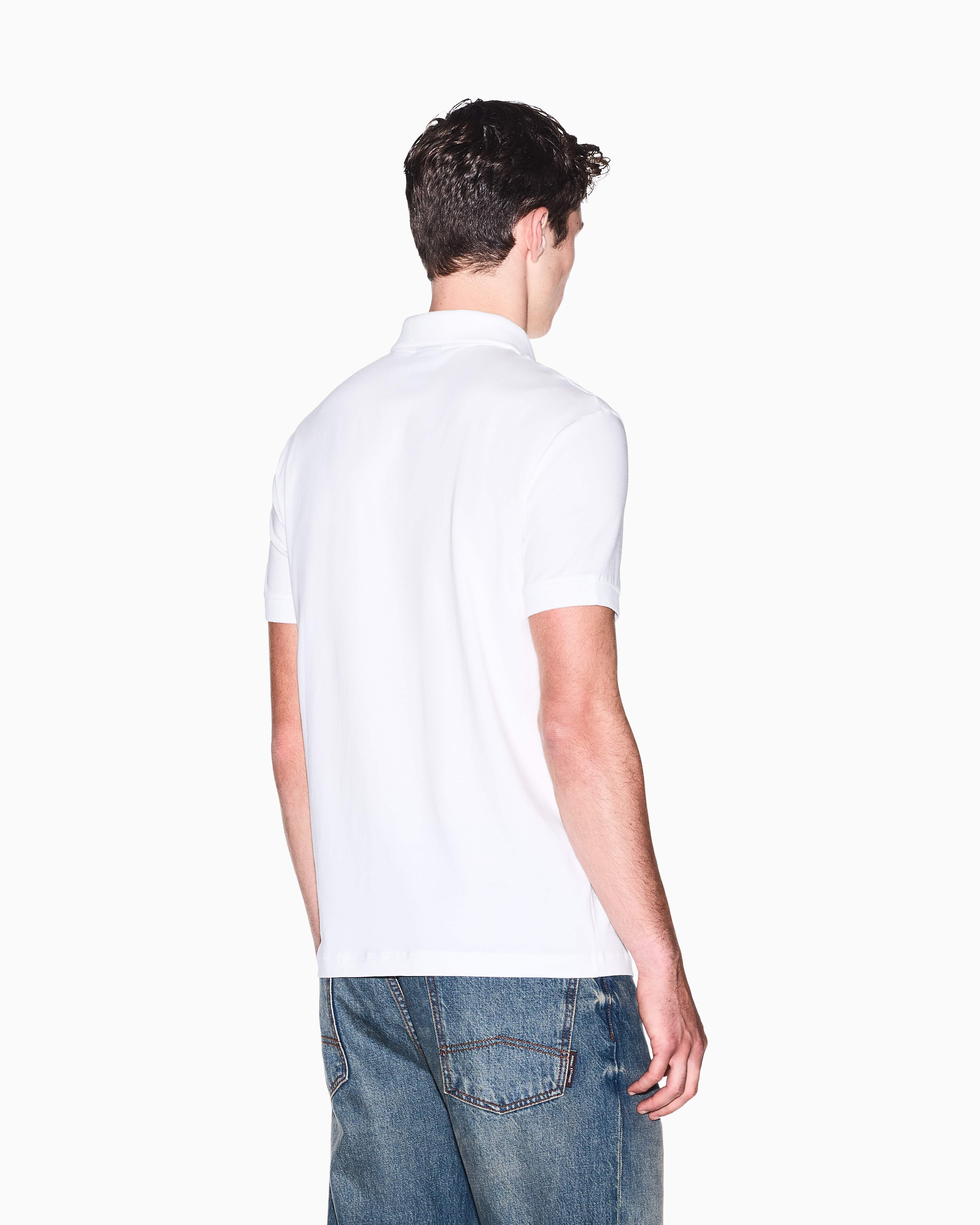 Men's White Armani Classics Polo Shirt