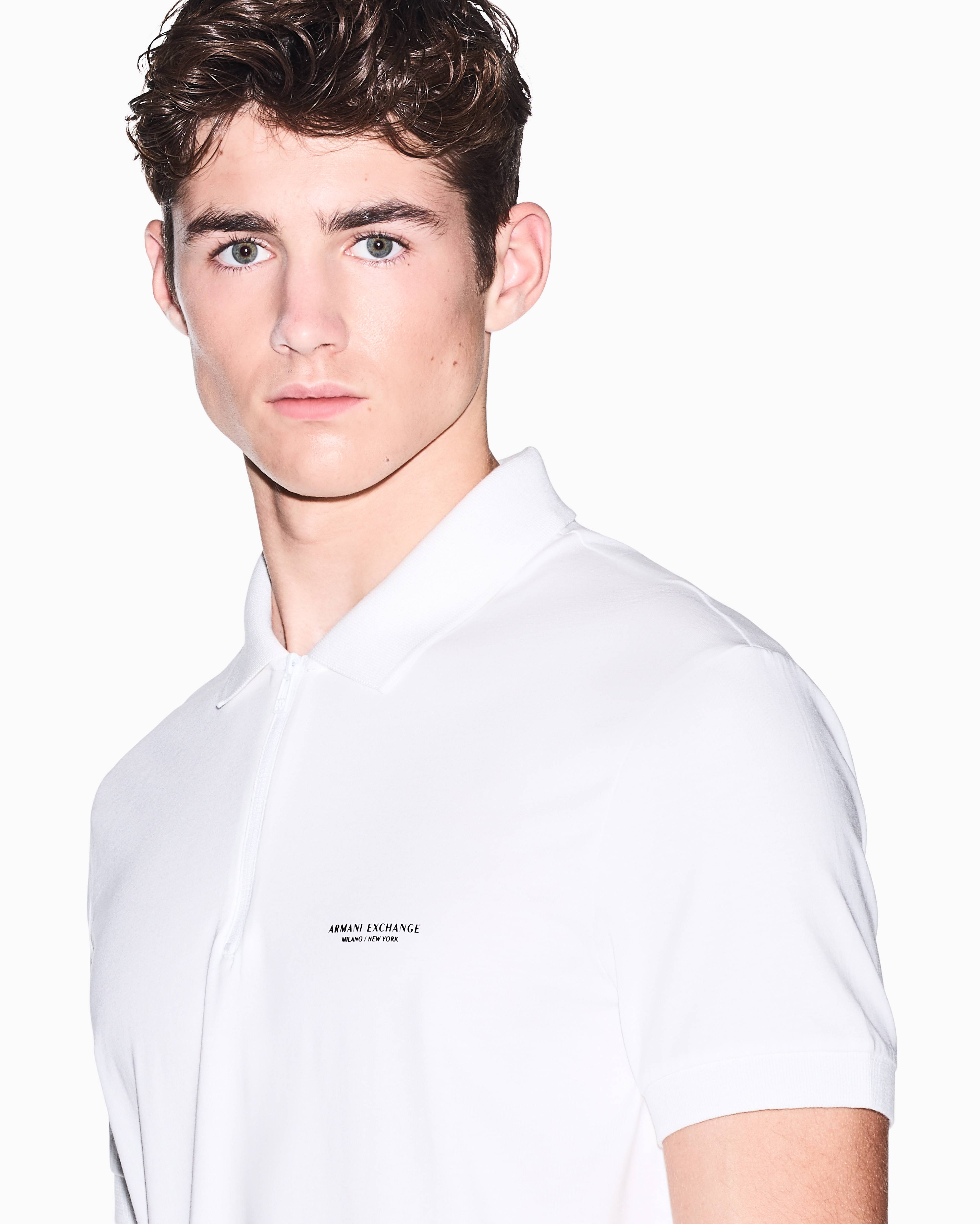 Men's White Armani Classics Polo Shirt