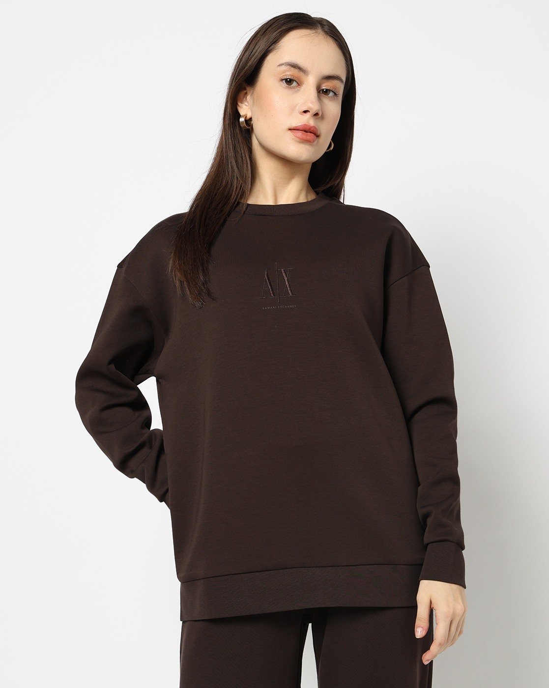 Women's Brown Modern Drama Sweatshirt