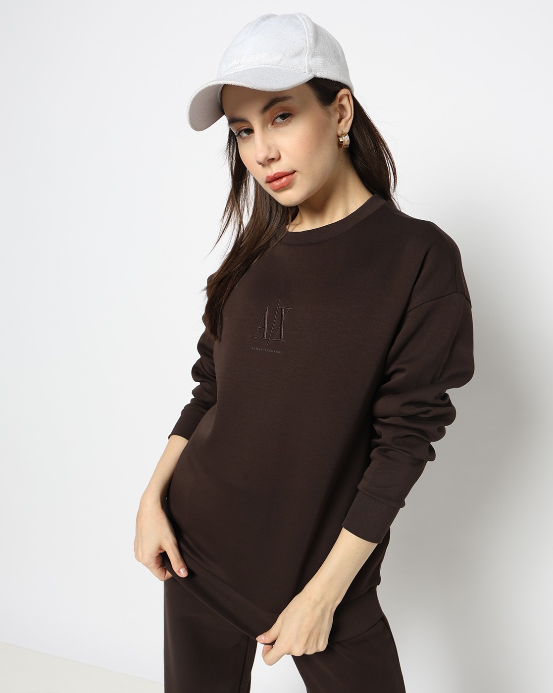 Women's Brown Modern Drama Sweatshirt