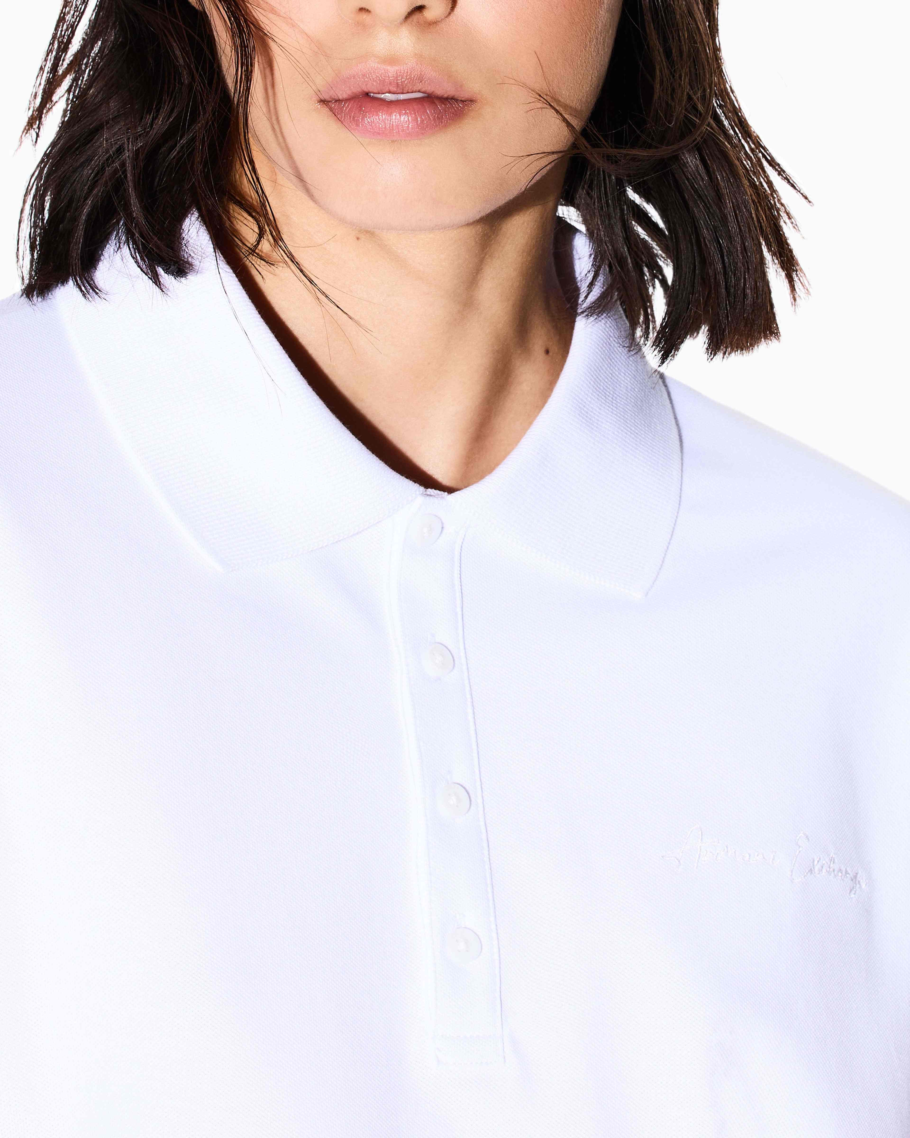 Women's White Modern Drama POLO SHIRT