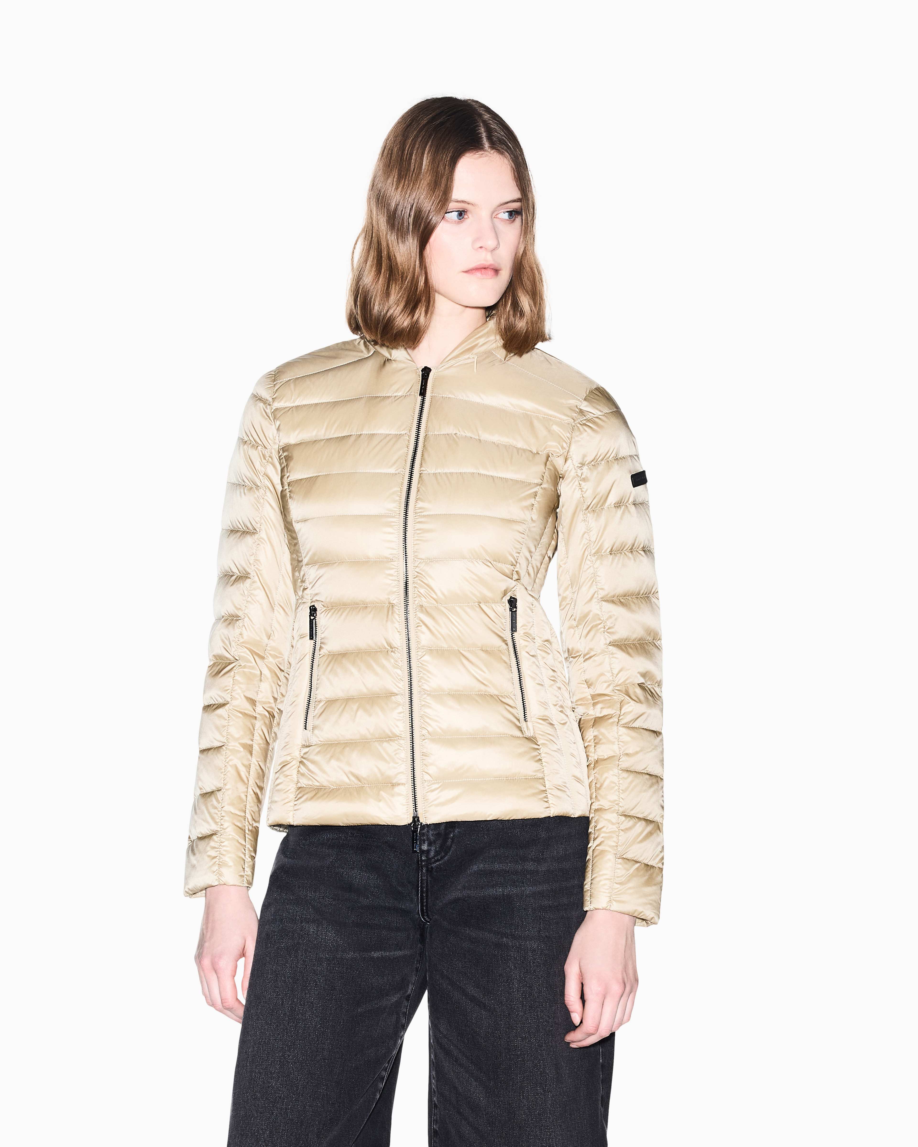 Women's Grey Modern Drama Down Jacket