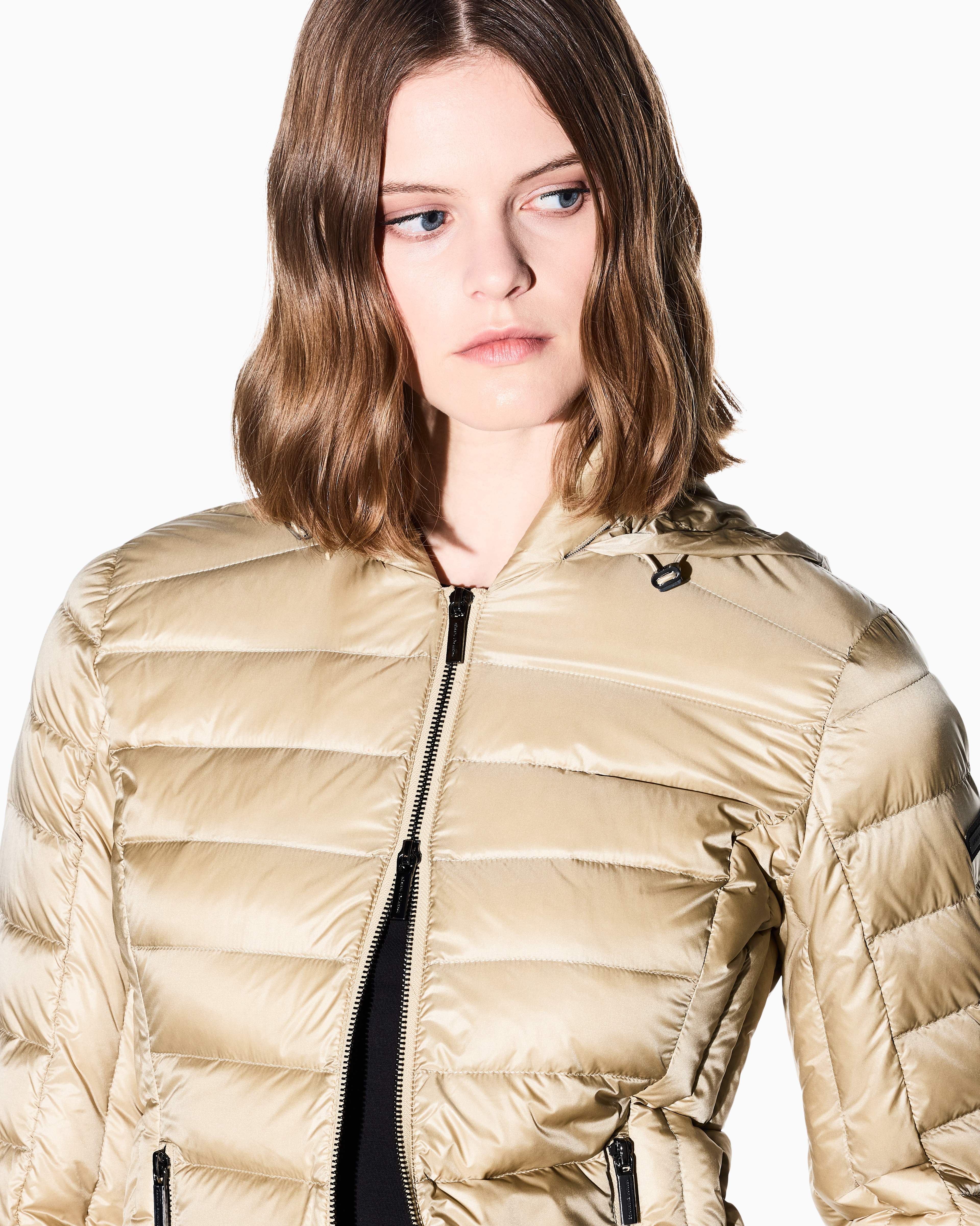 Women's Grey Modern Drama Down Jacket