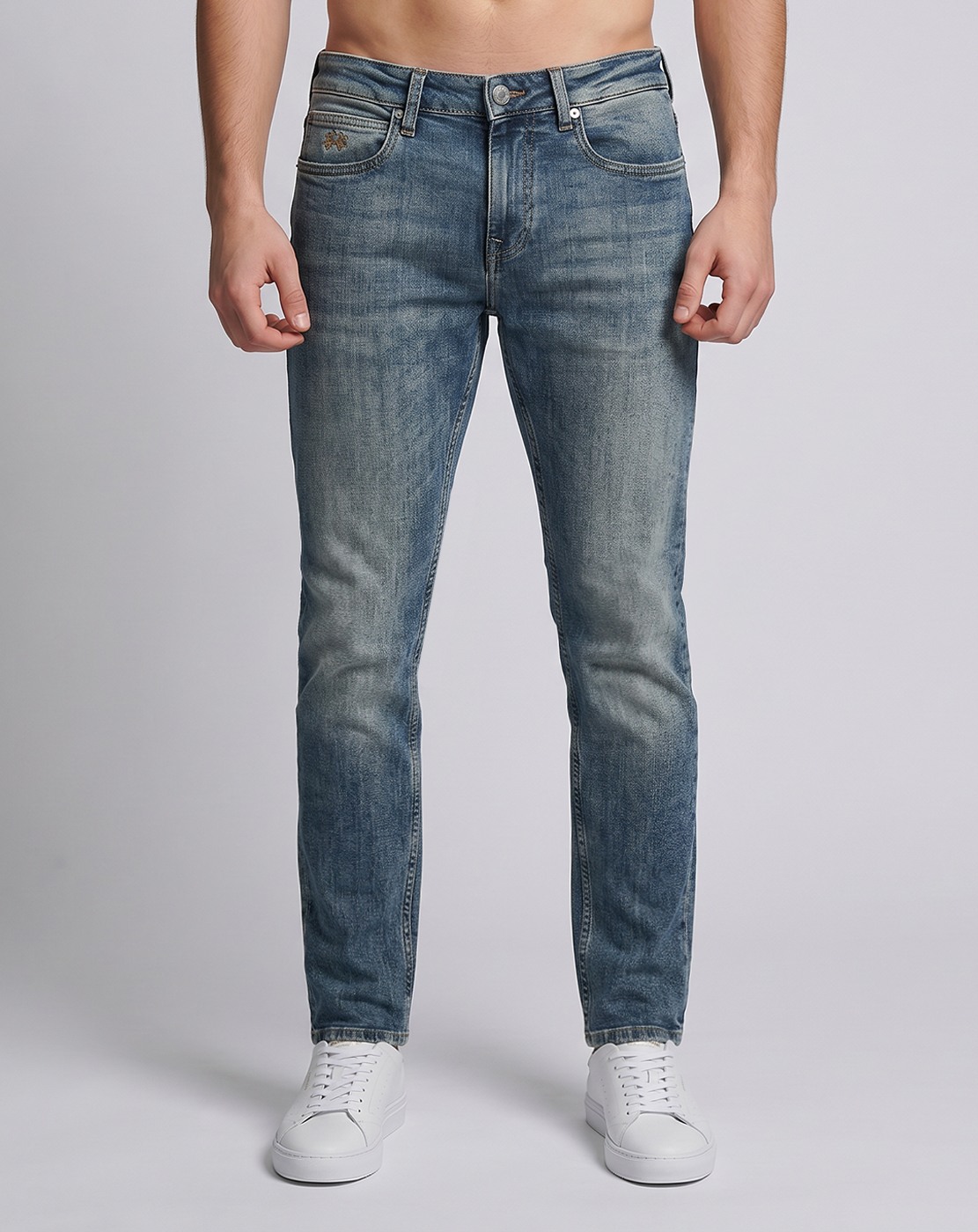 Cotton Slim Fit Blue Denim with Stretch