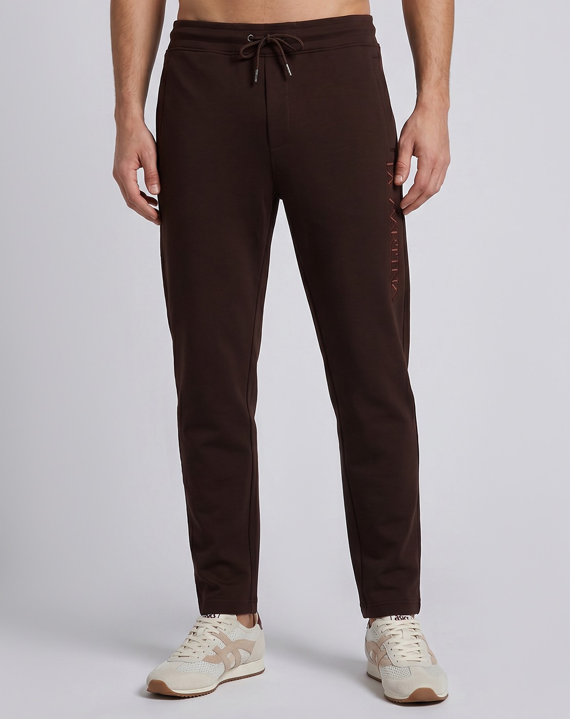 Cotton Blend Regular Fit Solid Olive Knitpant with Stretch