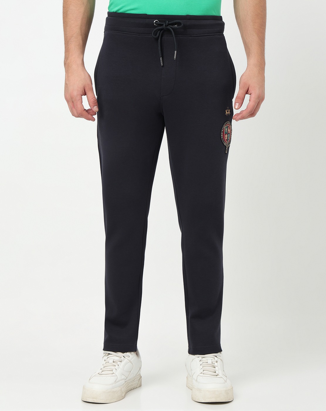 Cotton Blend Regular Fit Solid Track Pant with Stretch