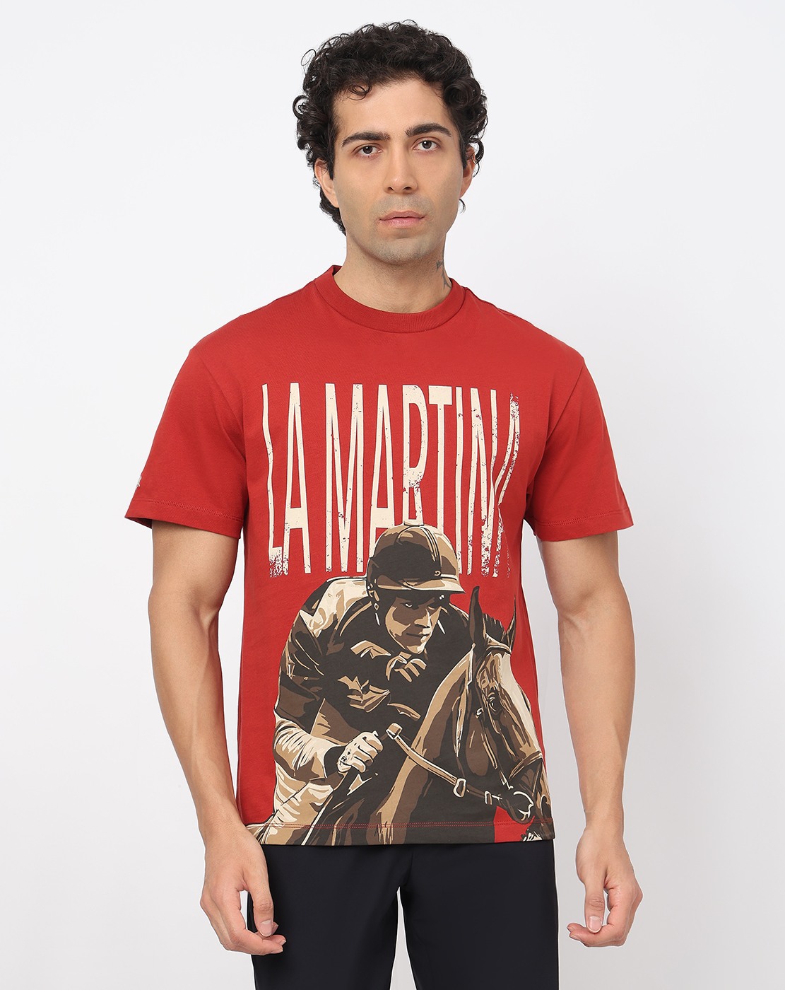 Cotton Relaxed Fit Solid Crew Neck Rust Tshirt