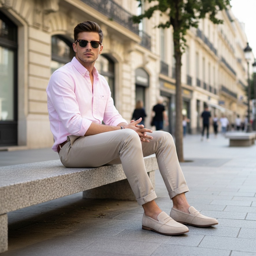 Magnus Sand Suede Dress Loafer