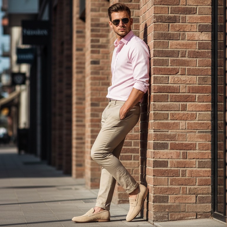 Magnus Sand Suede Dress Loafer