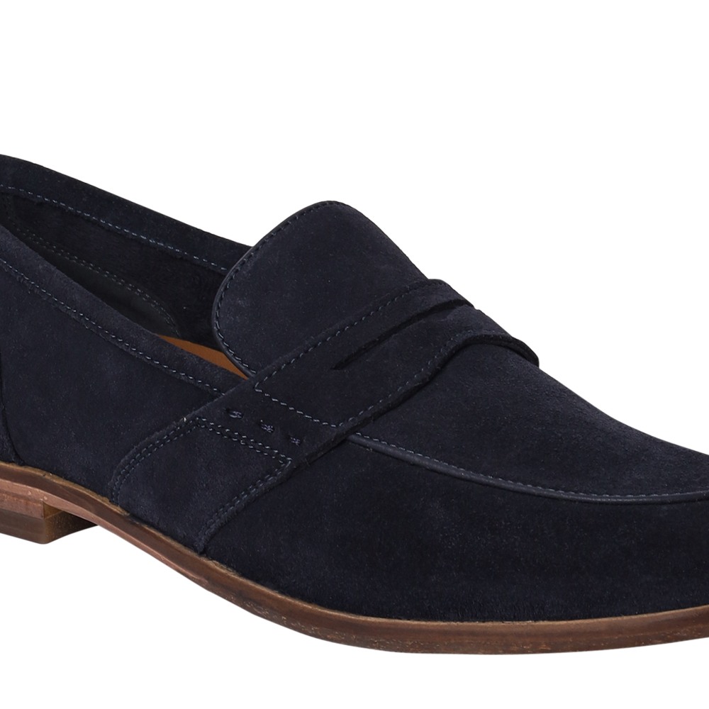Magnus Navy Suede Dress Loafer
