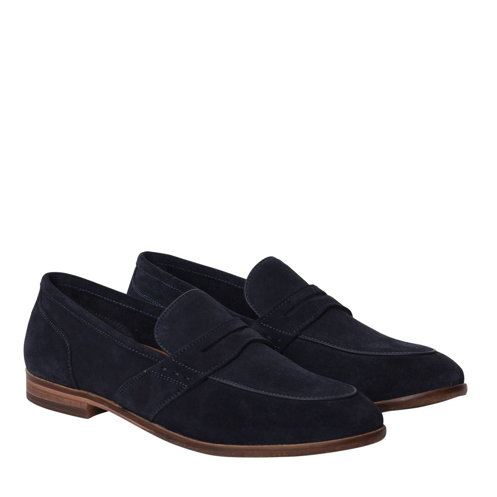 Magnus Navy Suede Dress Loafer