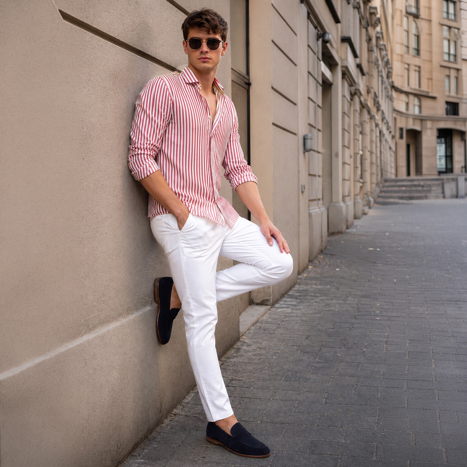 Magnus Navy Suede Dress Loafer
