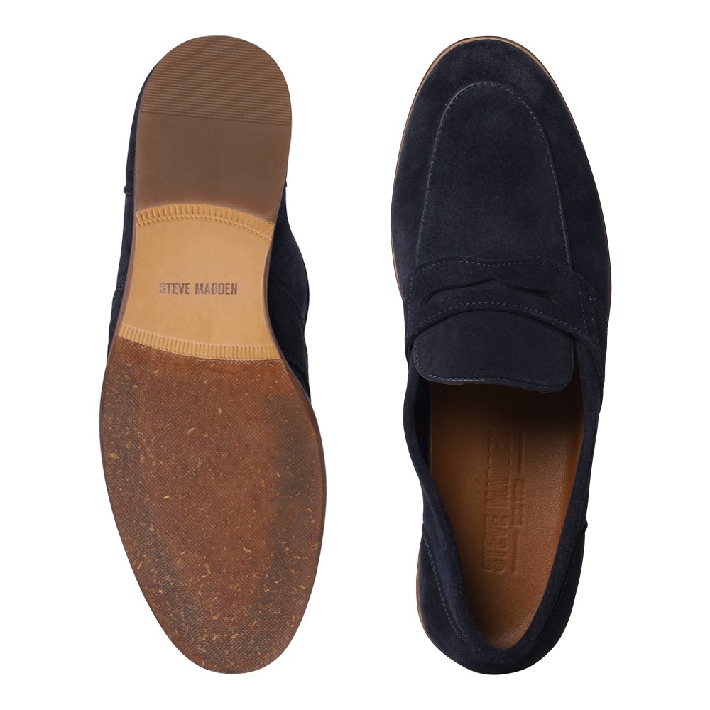 Magnus Navy Suede Dress Loafer
