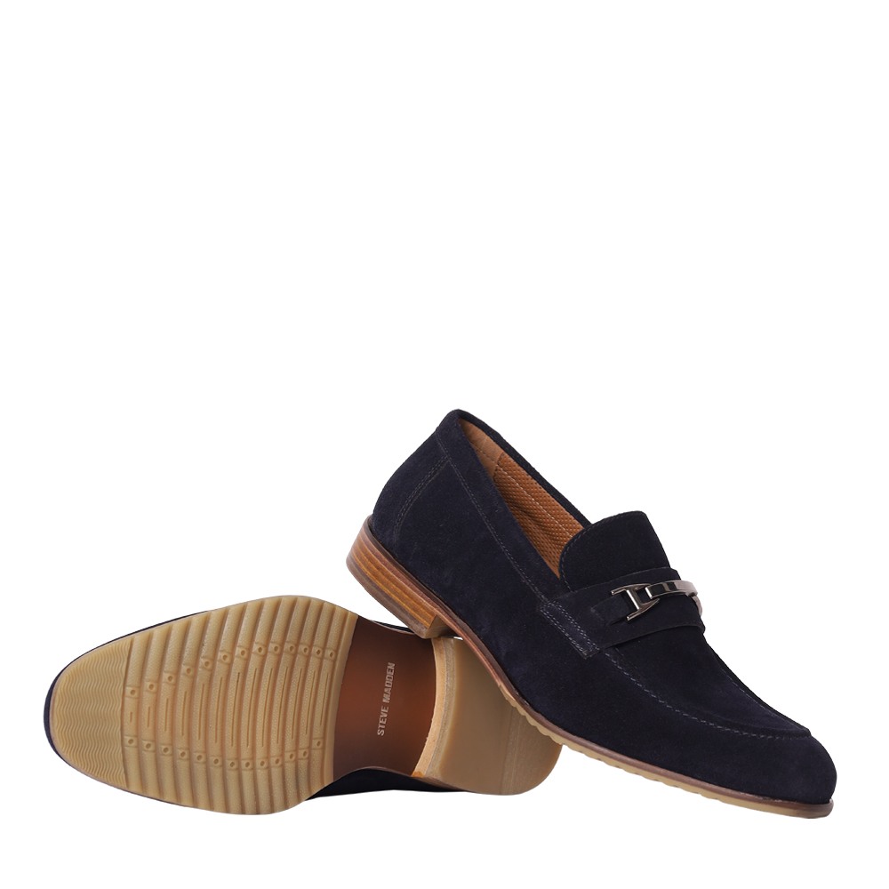 Elias Navy Suede Dress Loafer