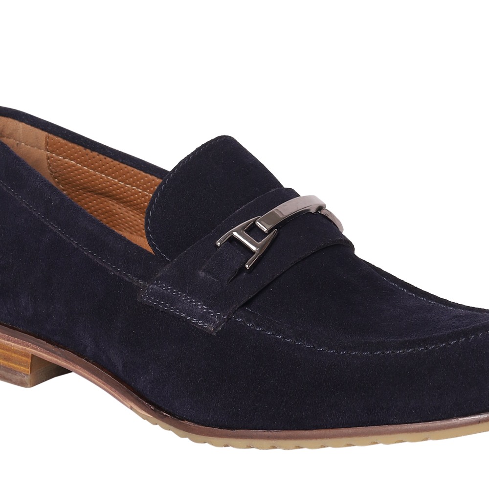 Elias Navy Suede Dress Loafer