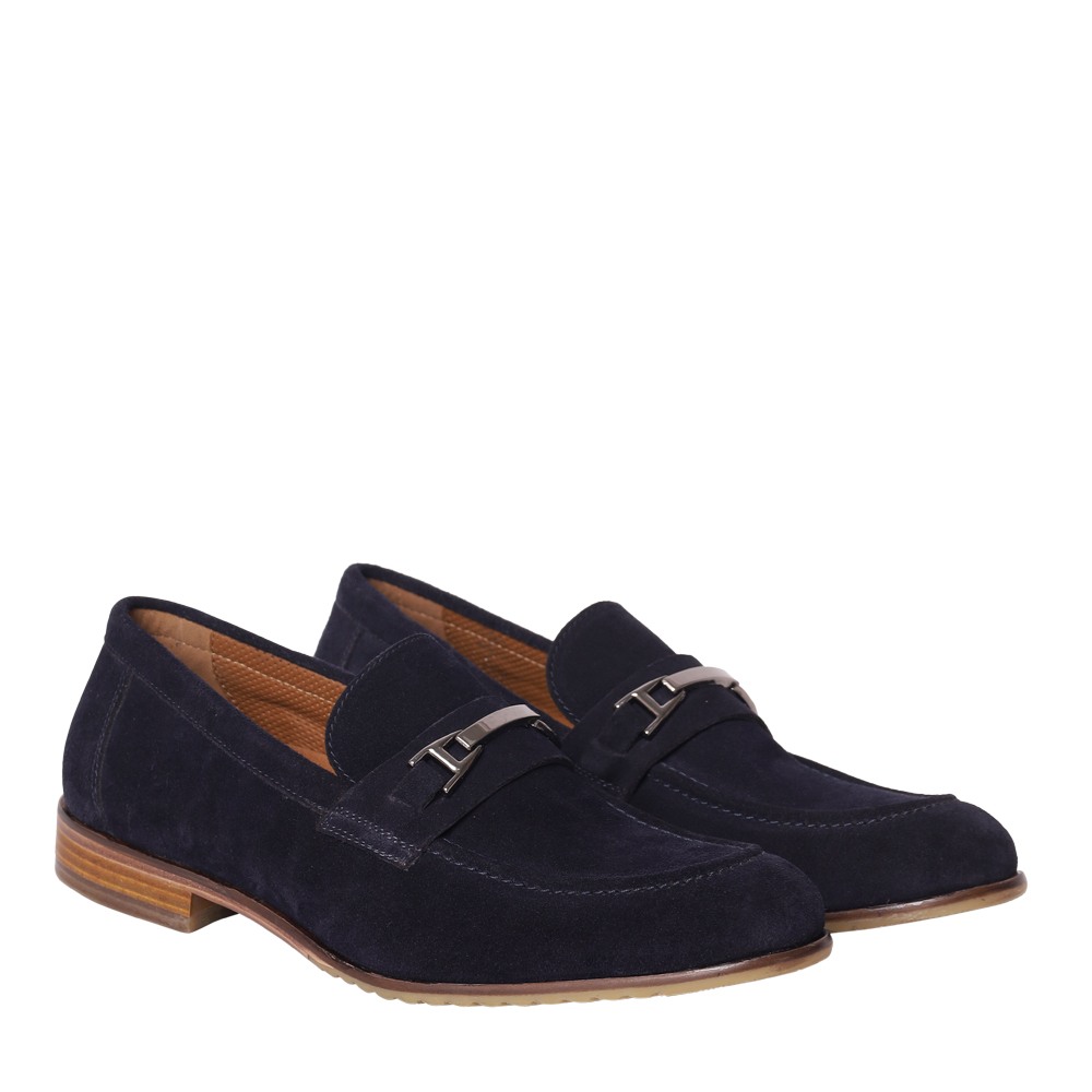 Elias Navy Suede Dress Loafer