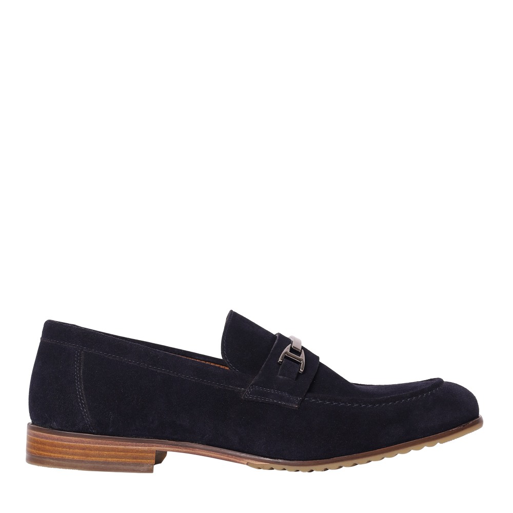 Elias Navy Suede Dress Loafer