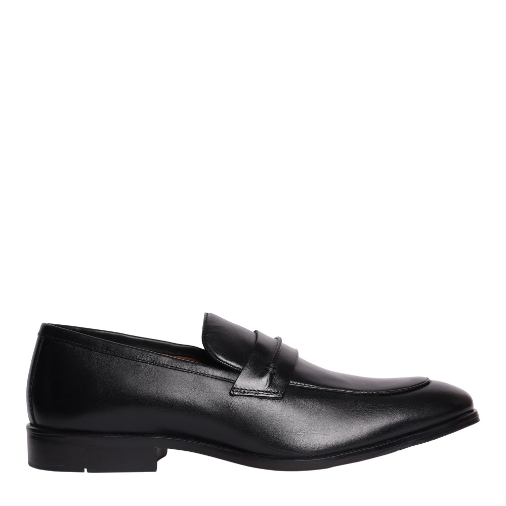 Matteo Black Leather Dress Loafer