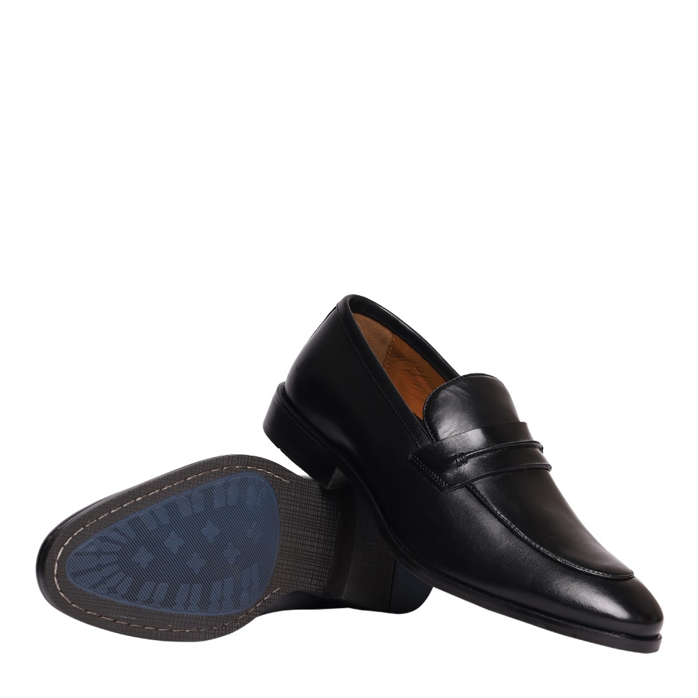 Matteo Black Leather Dress Loafer