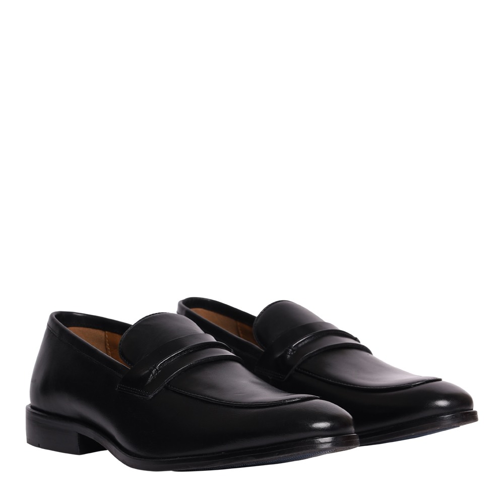 Matteo Black Leather Dress Loafer