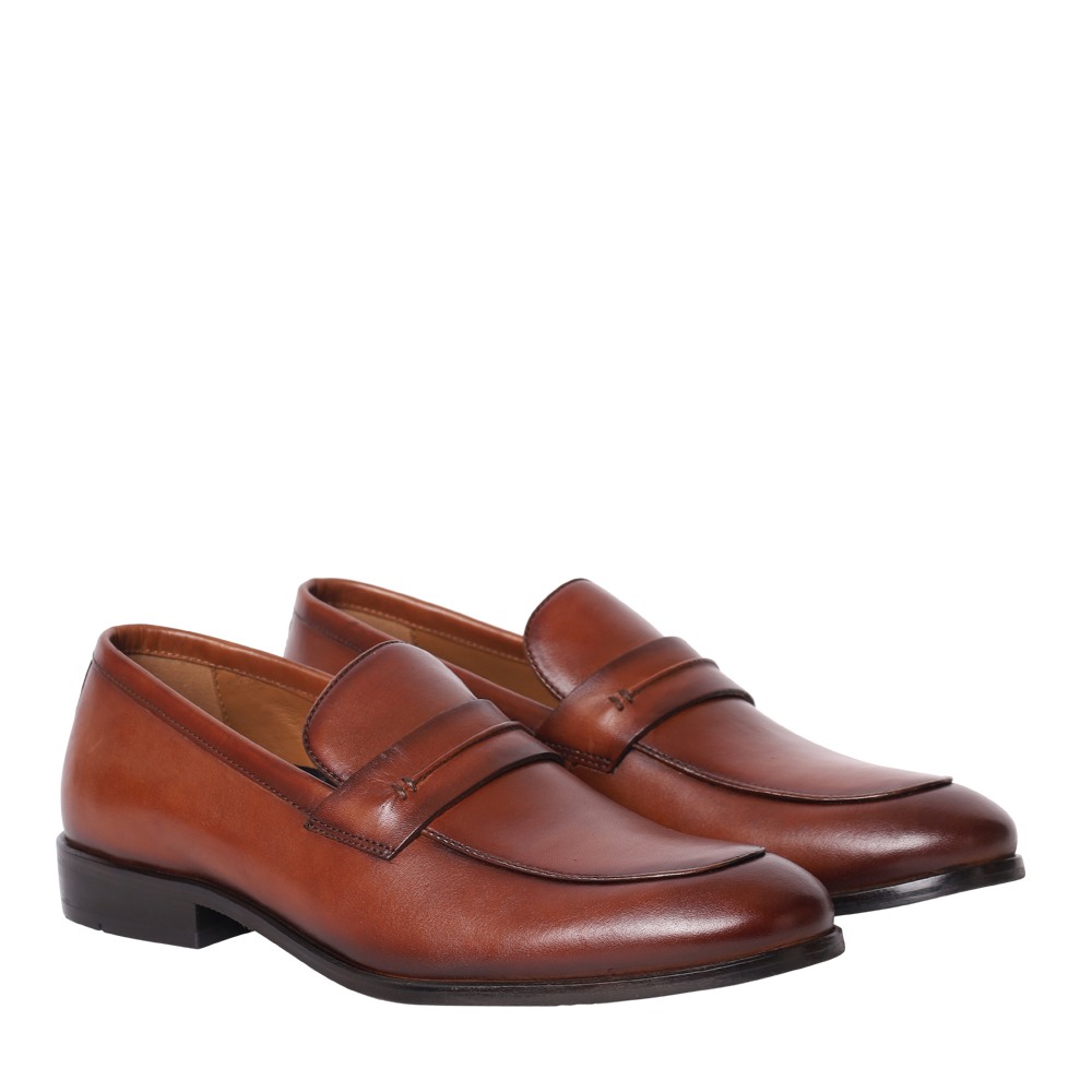 Matteo Tan Leather Dress Loafer