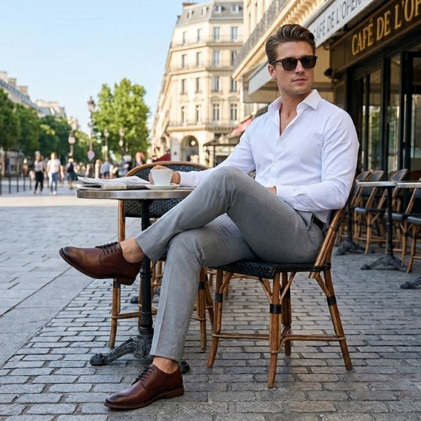 Adrien Burgundy Leather Tie-Ups & Dress Loafers