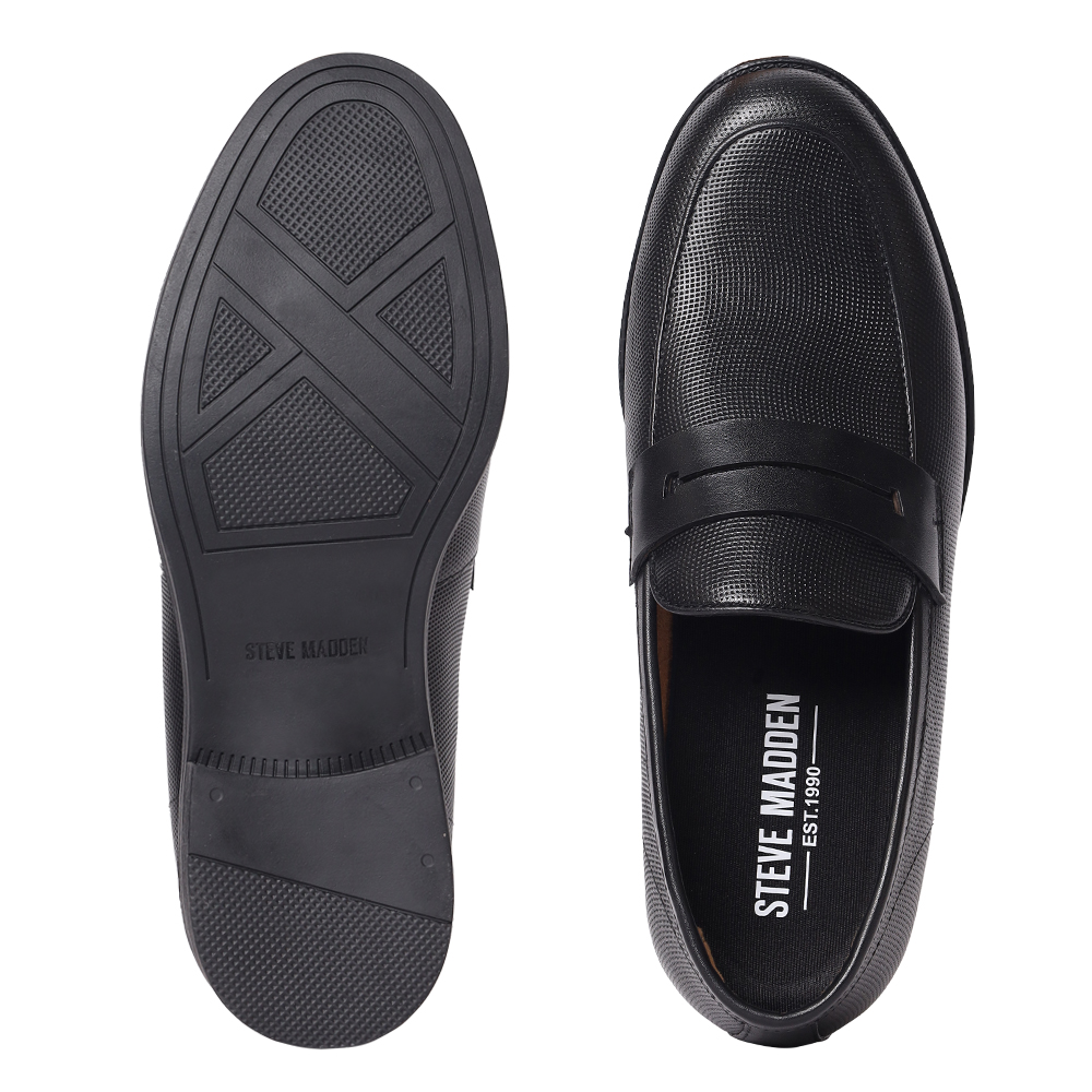Floris Black Leather Dress Loafer