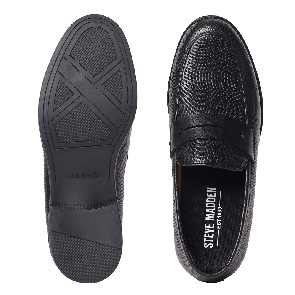 Floris Black Leather Dress Loafer