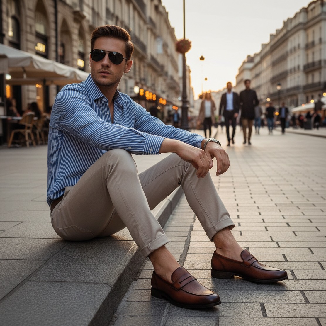Floris Tan Leather Dress Loafer