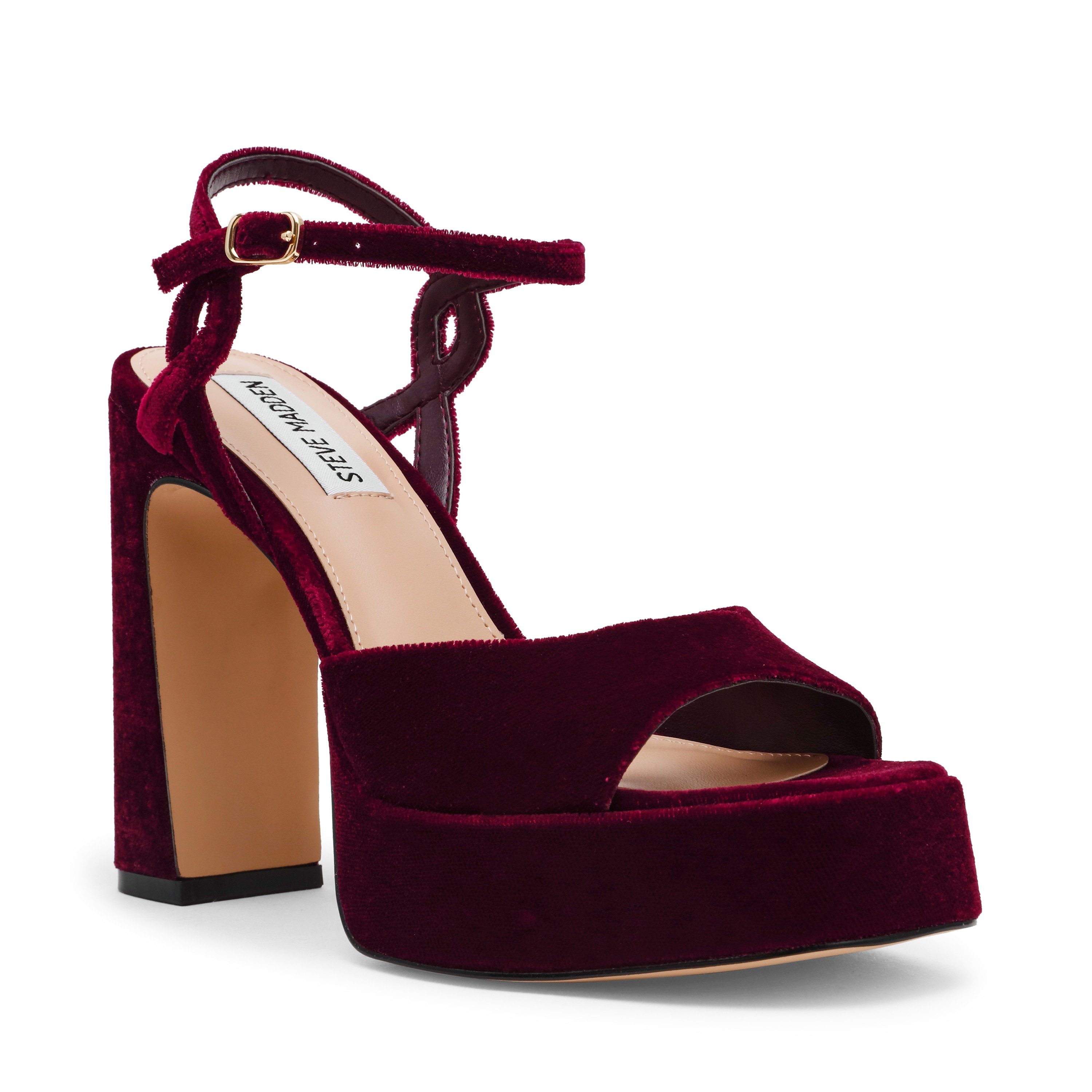 Miliana Burgundy Velvet Heels Sandals