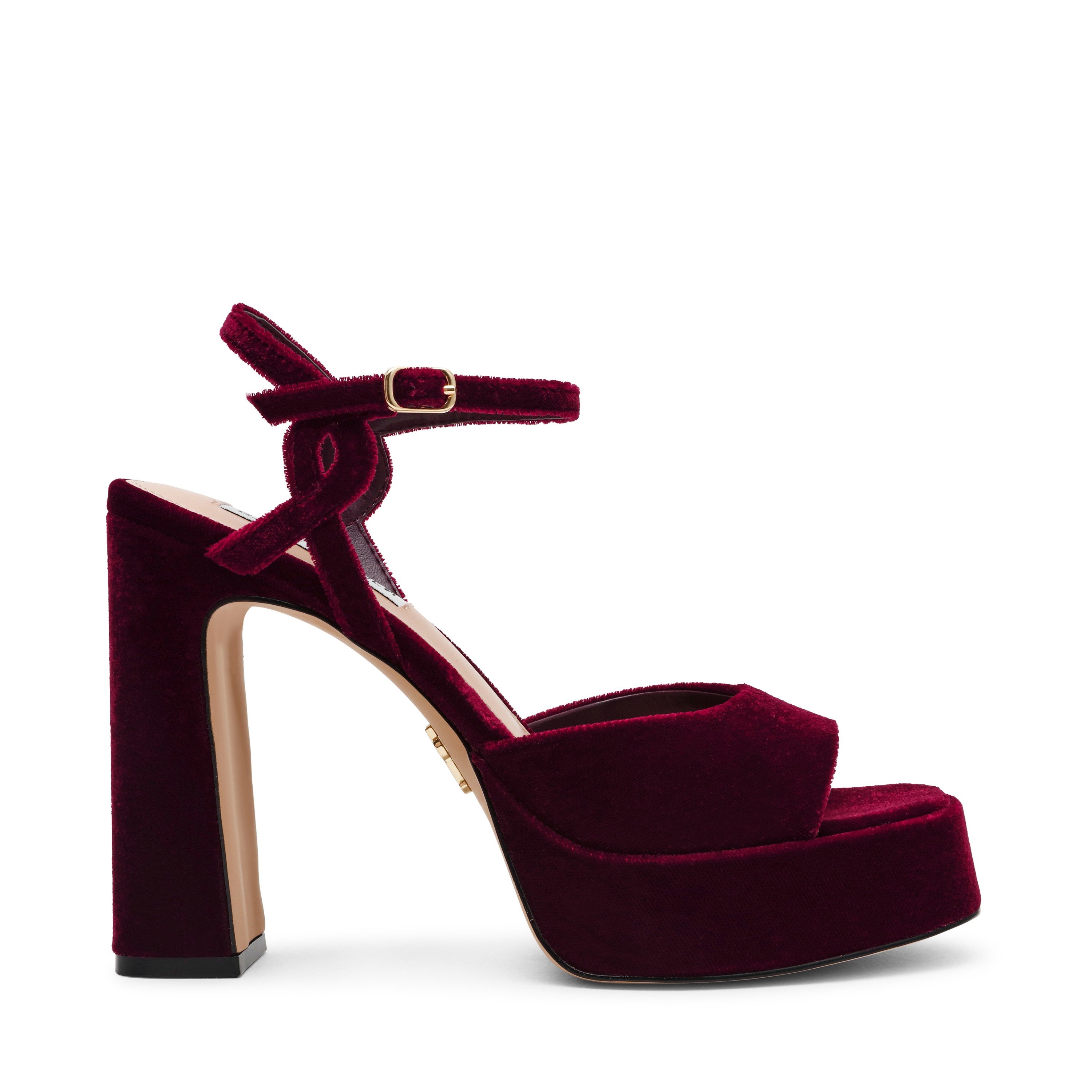 Miliana Burgundy Velvet Heels Sandals
