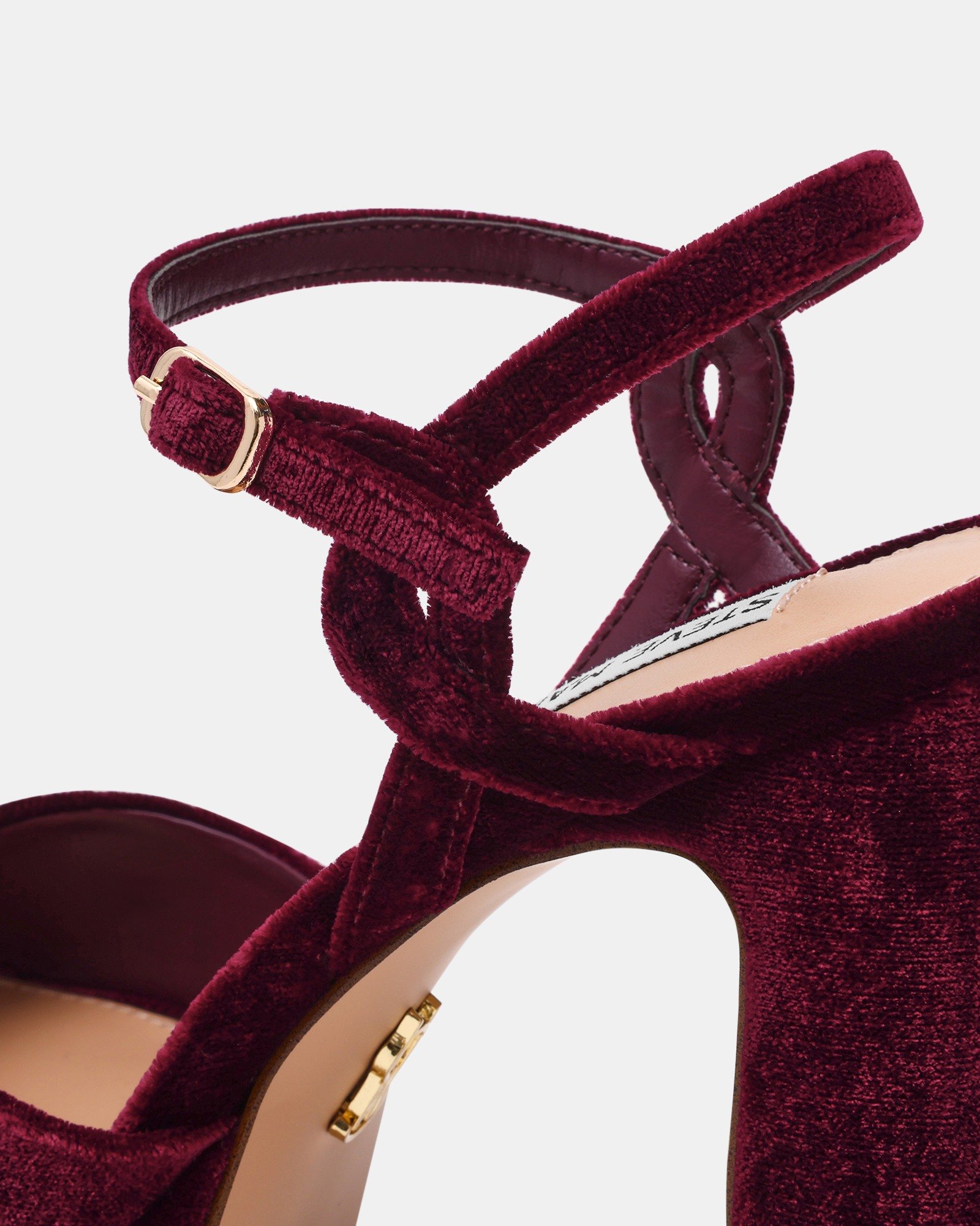 Miliana Burgundy Velvet Heels Sandals
