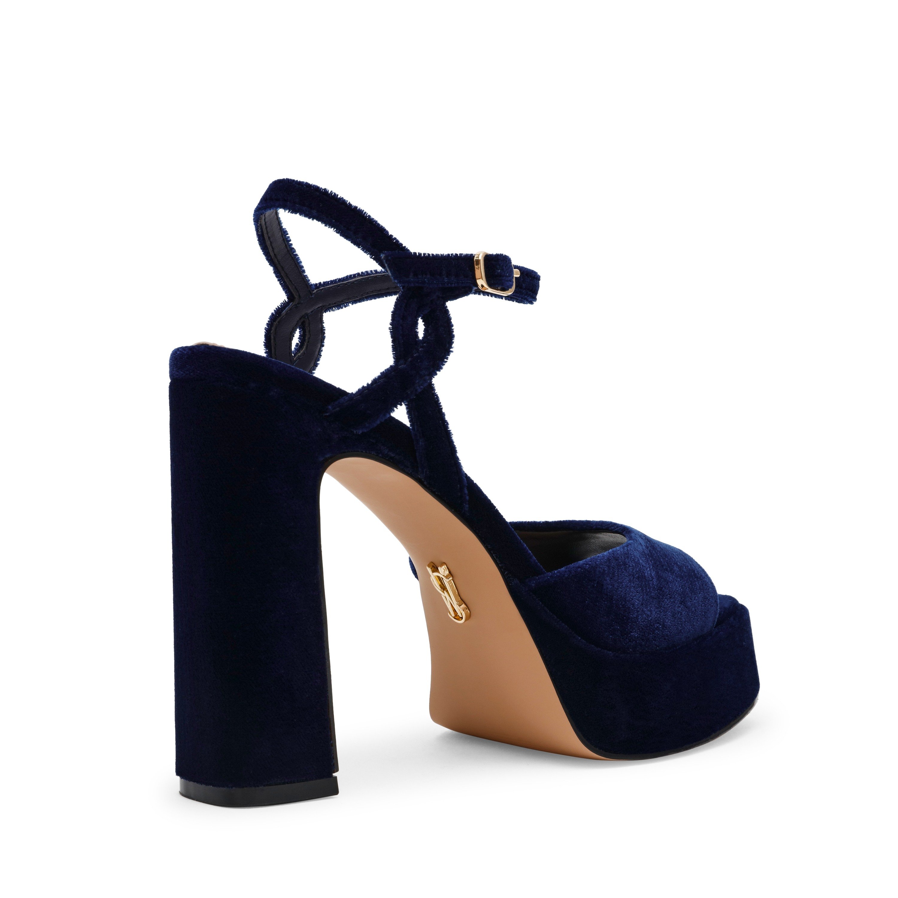 Miliana Blue Velvet Heels Sandals