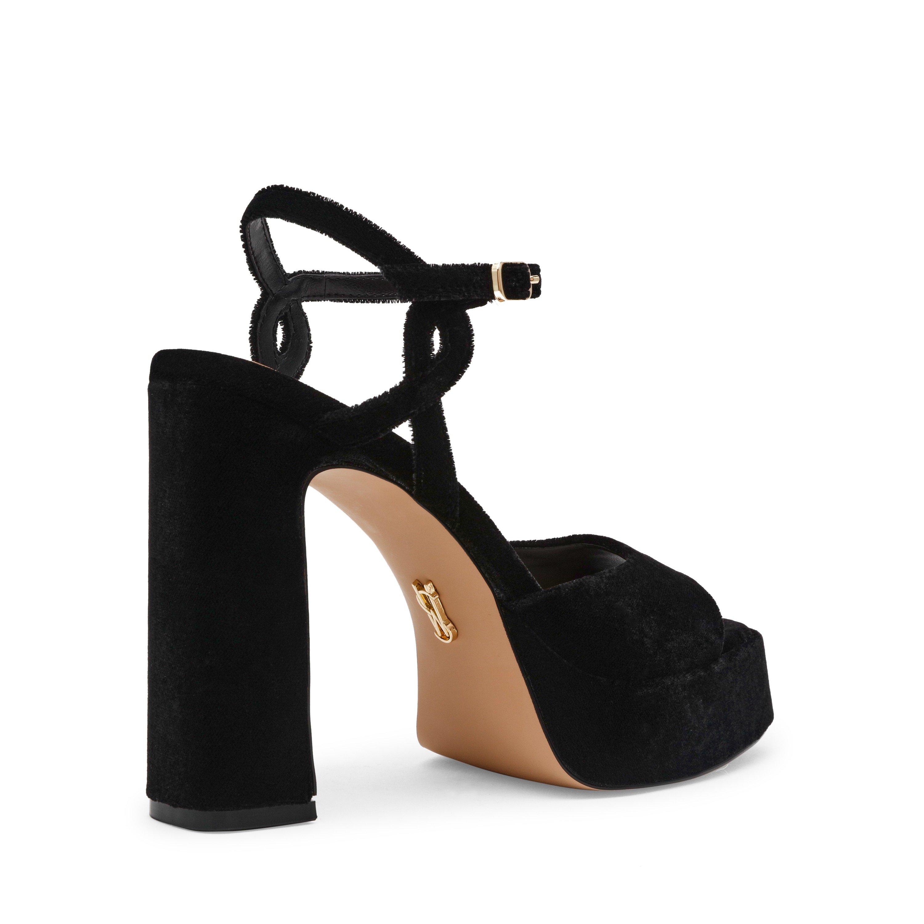 Miliana Black Velvet Heels Sandals