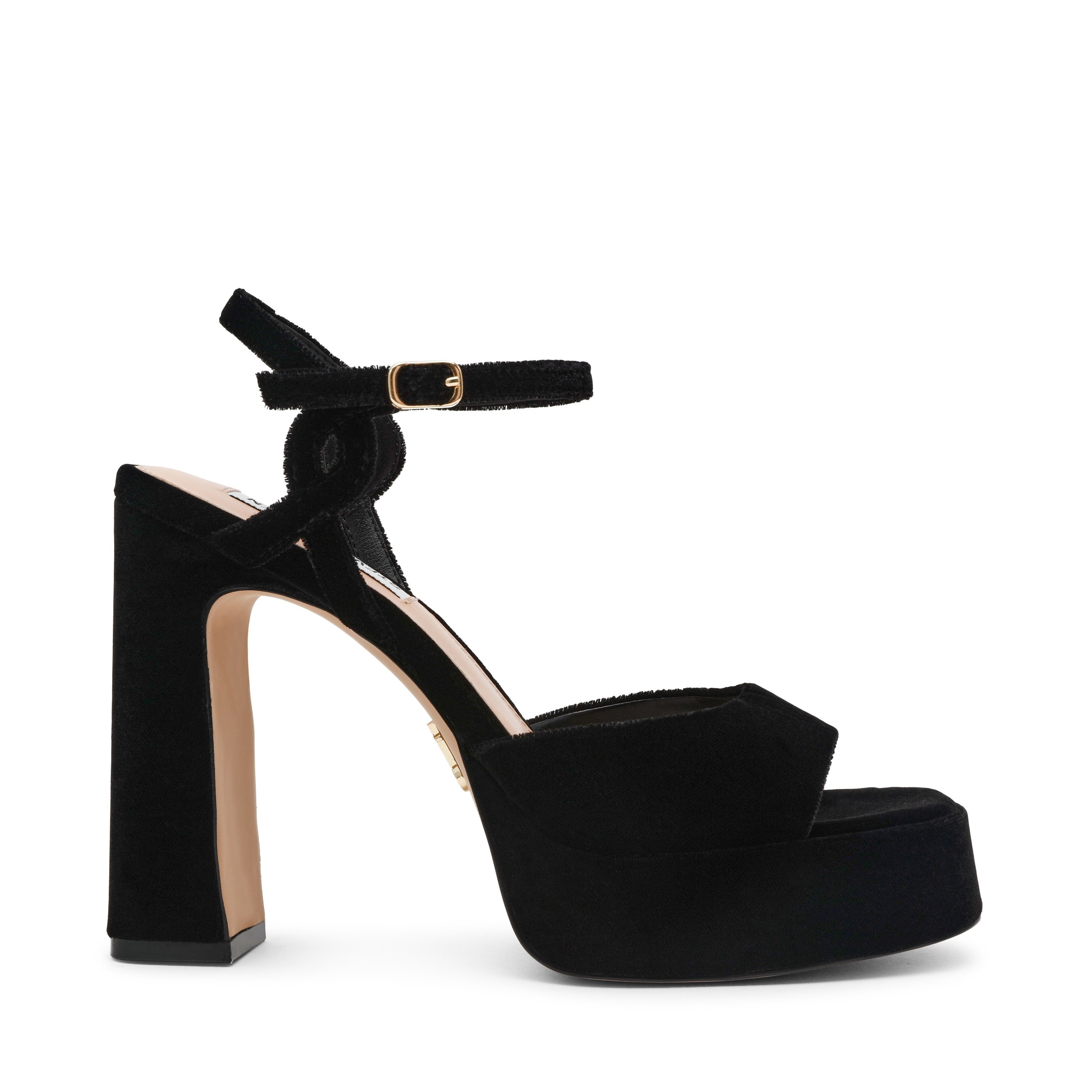 Miliana Black Velvet Heels Sandals