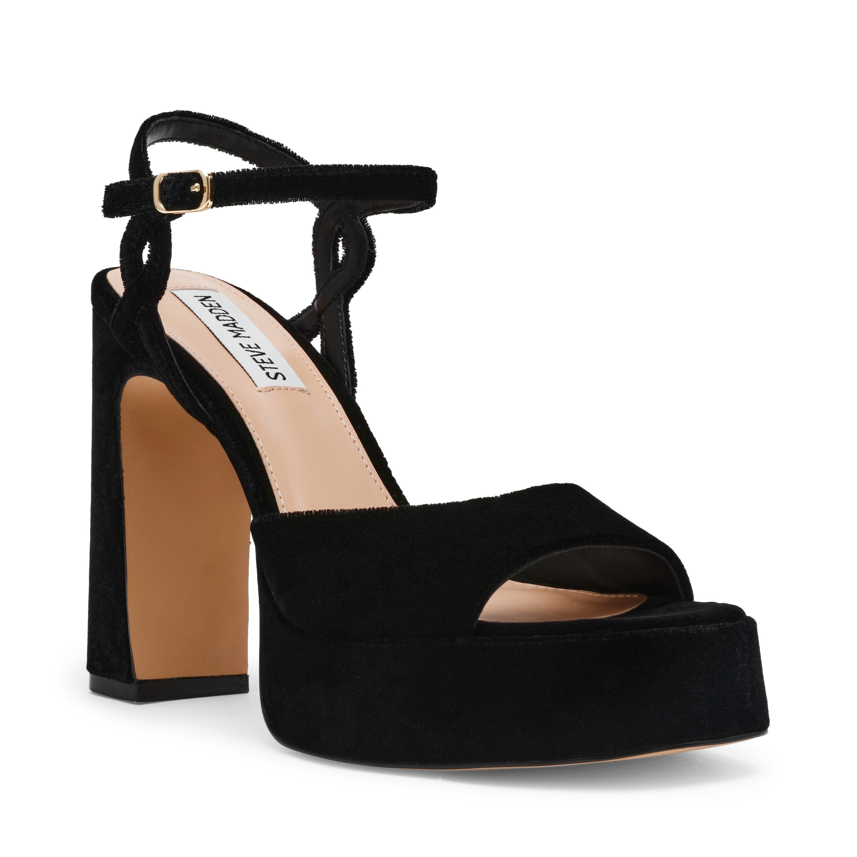 Miliana Black Velvet Heels Sandals
